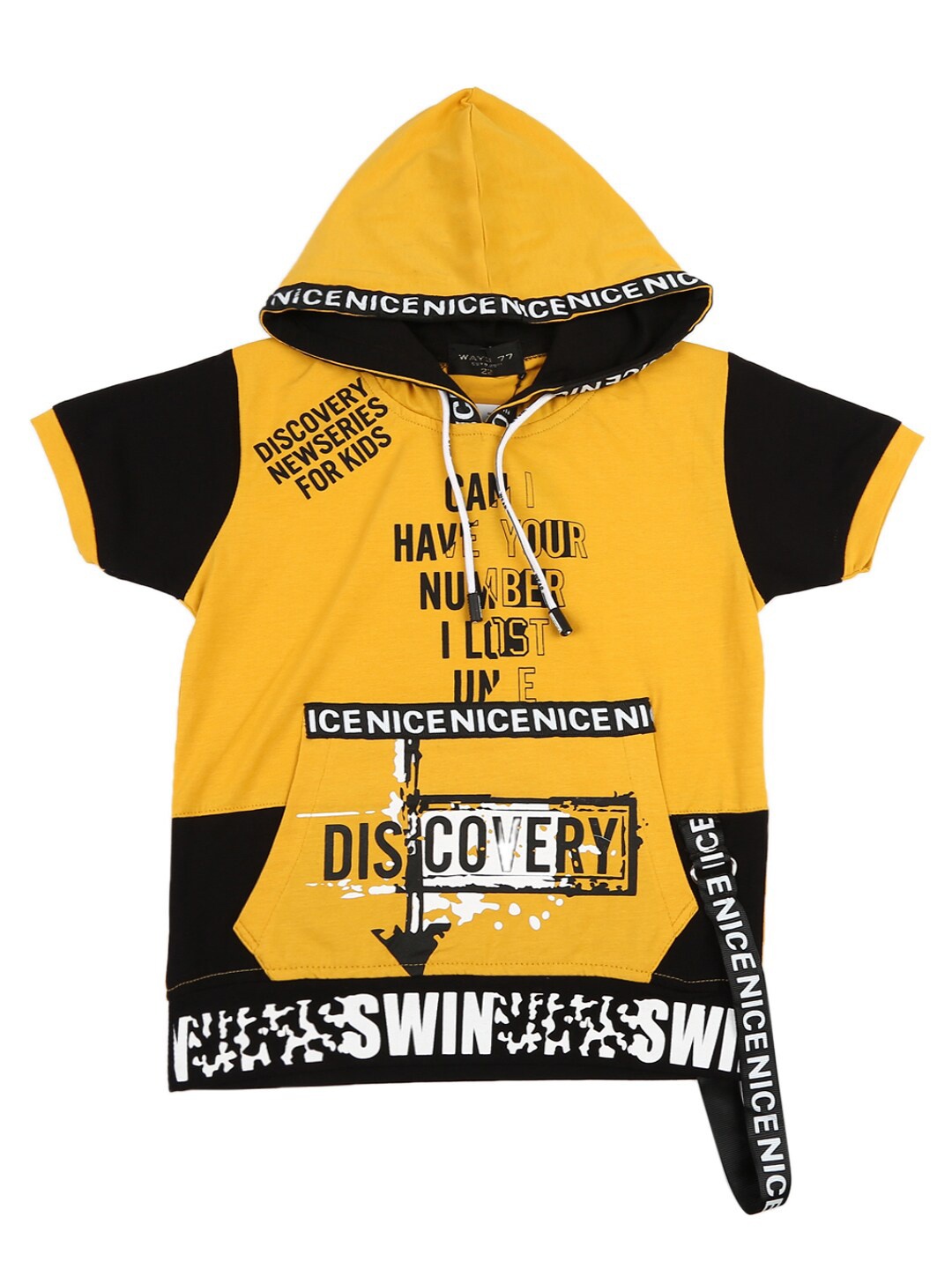 

V-Mart Boys Yellow Biker Printed Applique T-shirt