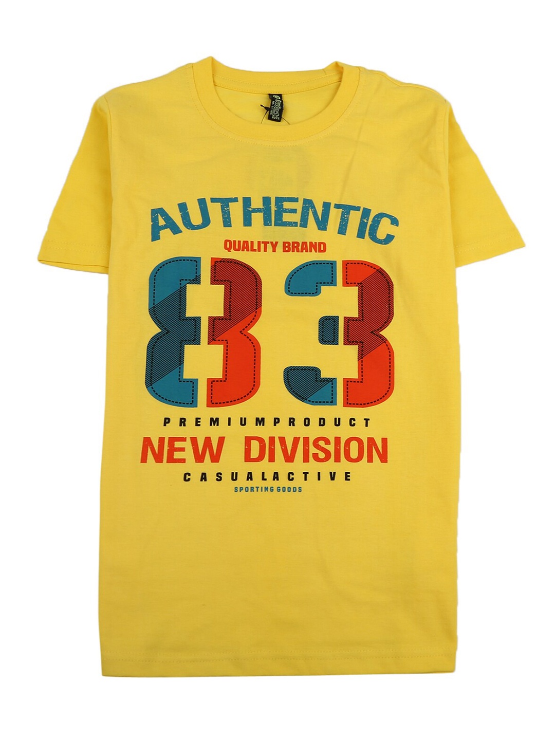 

V-Mart Teen Boys Yellow Typography Printed Cotton Single Jersey Round Neck T-shirt