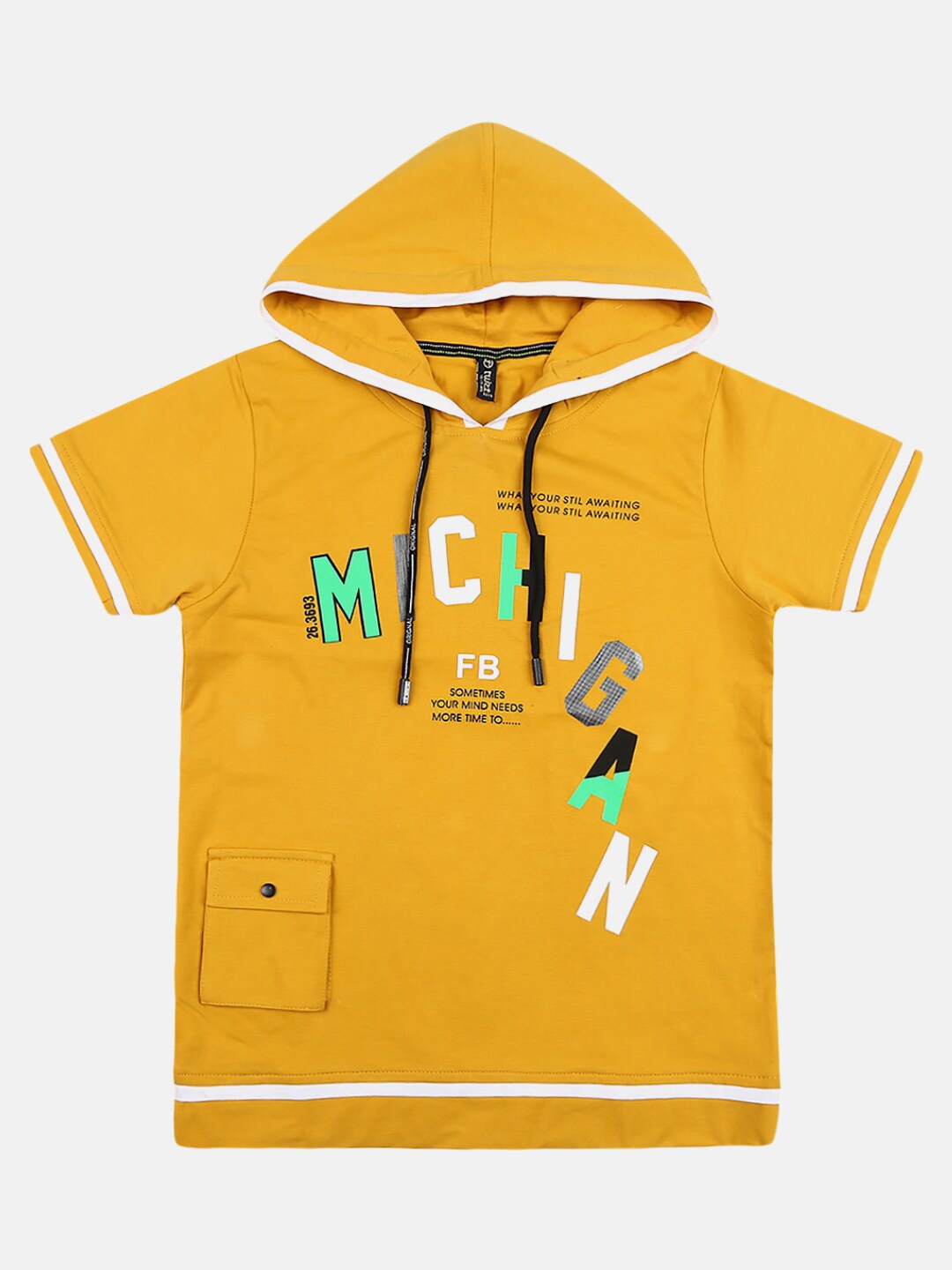 

V-Mart Boys Yellow Typography Printed Applique T-shirt