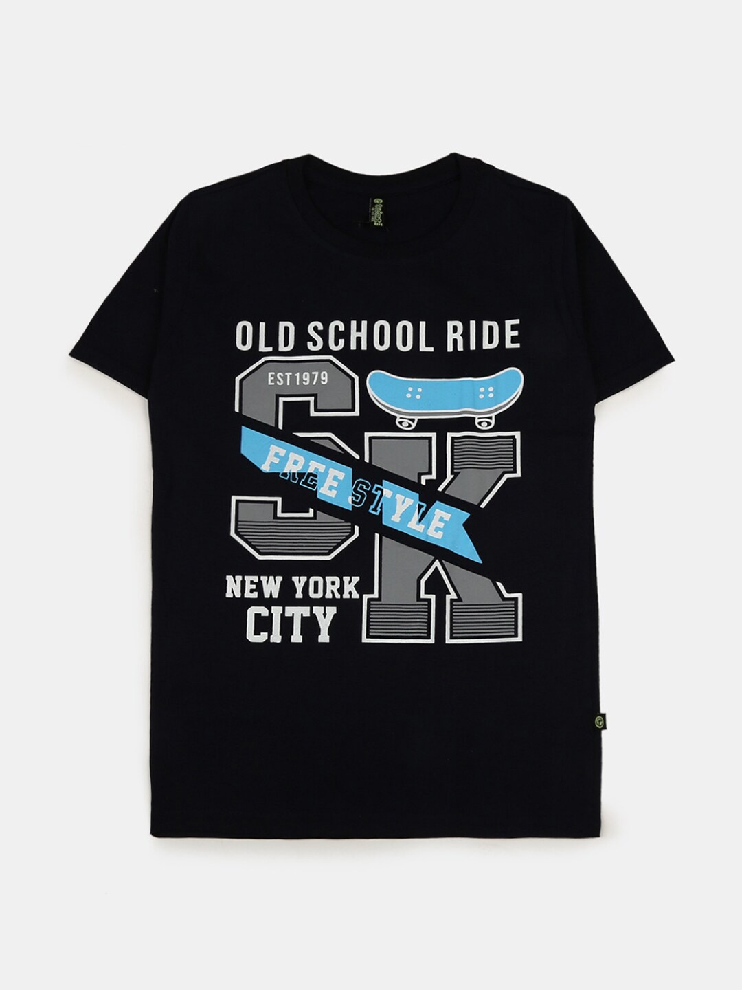 

V-Mart Boys Navy Blue Printed Applique T-shirt