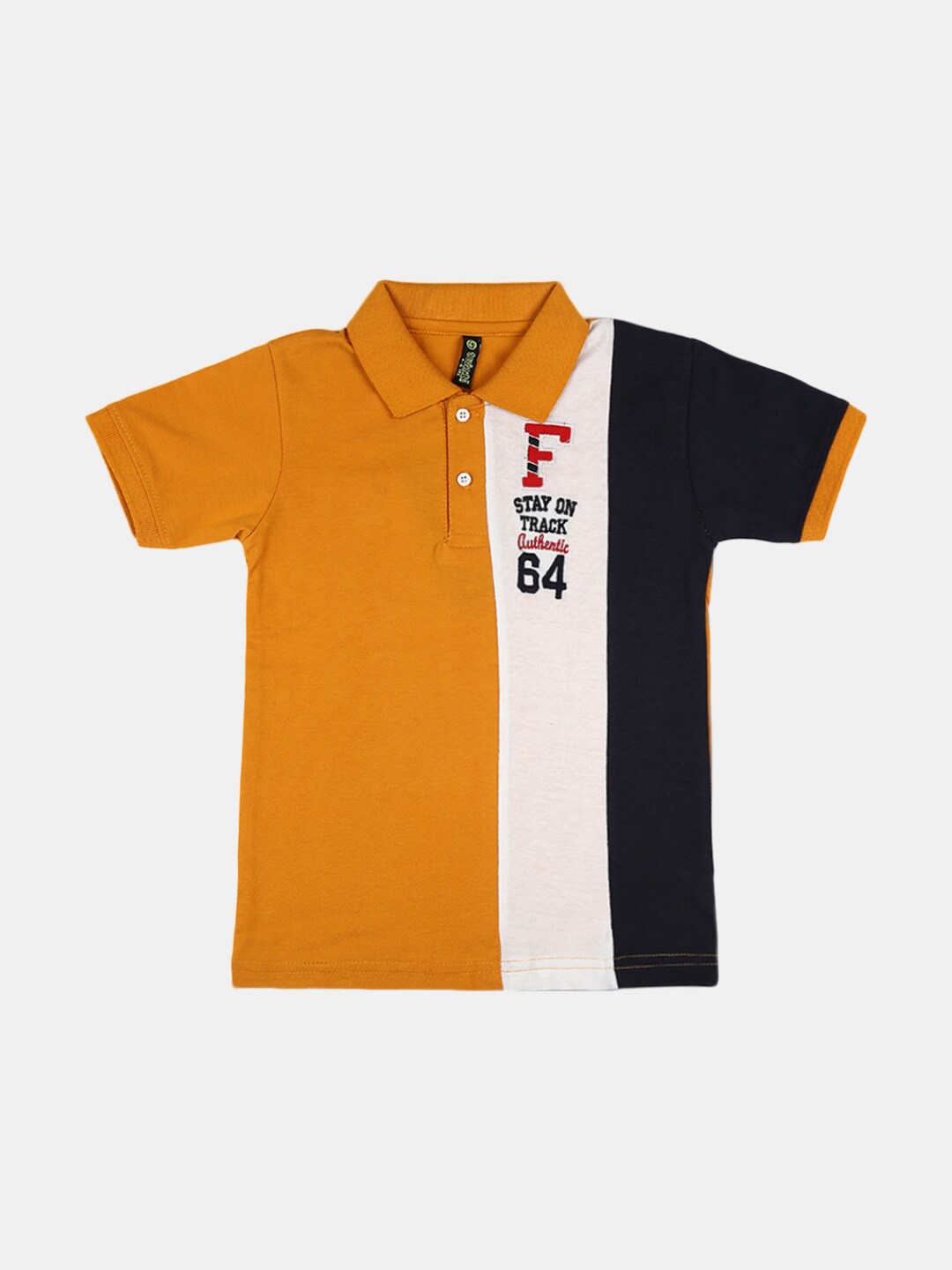 

V-Mart Boys Yellow Polo Collar Applique T-shirt