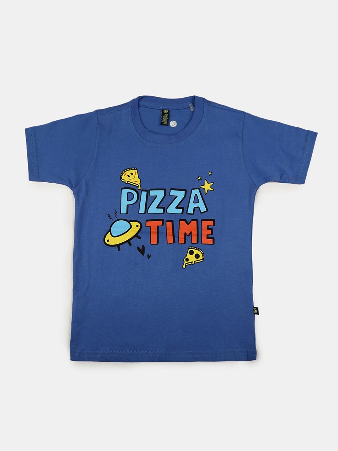 

V-Mart Boys Blue & Orange Typography Printed T-shirt