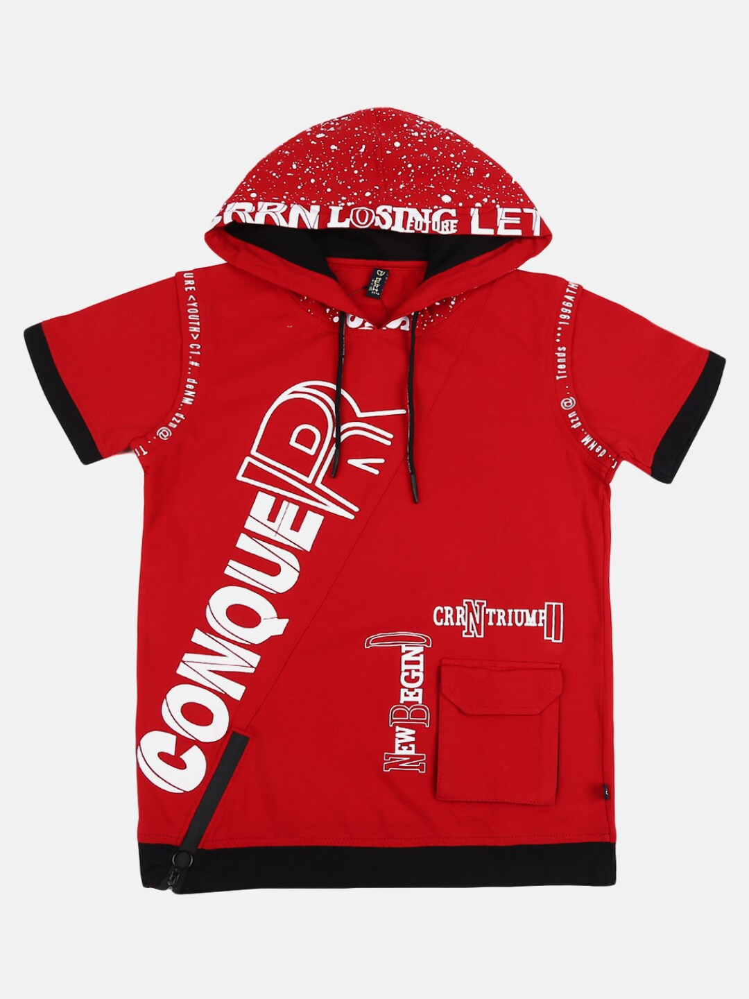 

V-Mart Boys Red Typography Printed T-shirt