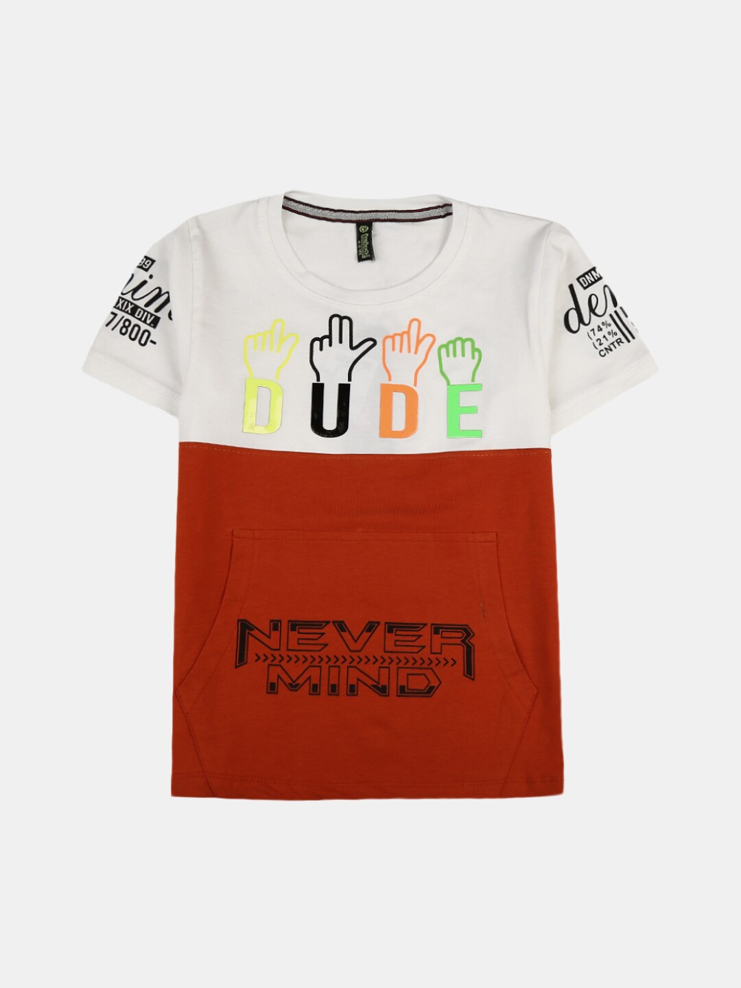 

V-Mart Boys White & Red Graphic Printed T-shirt