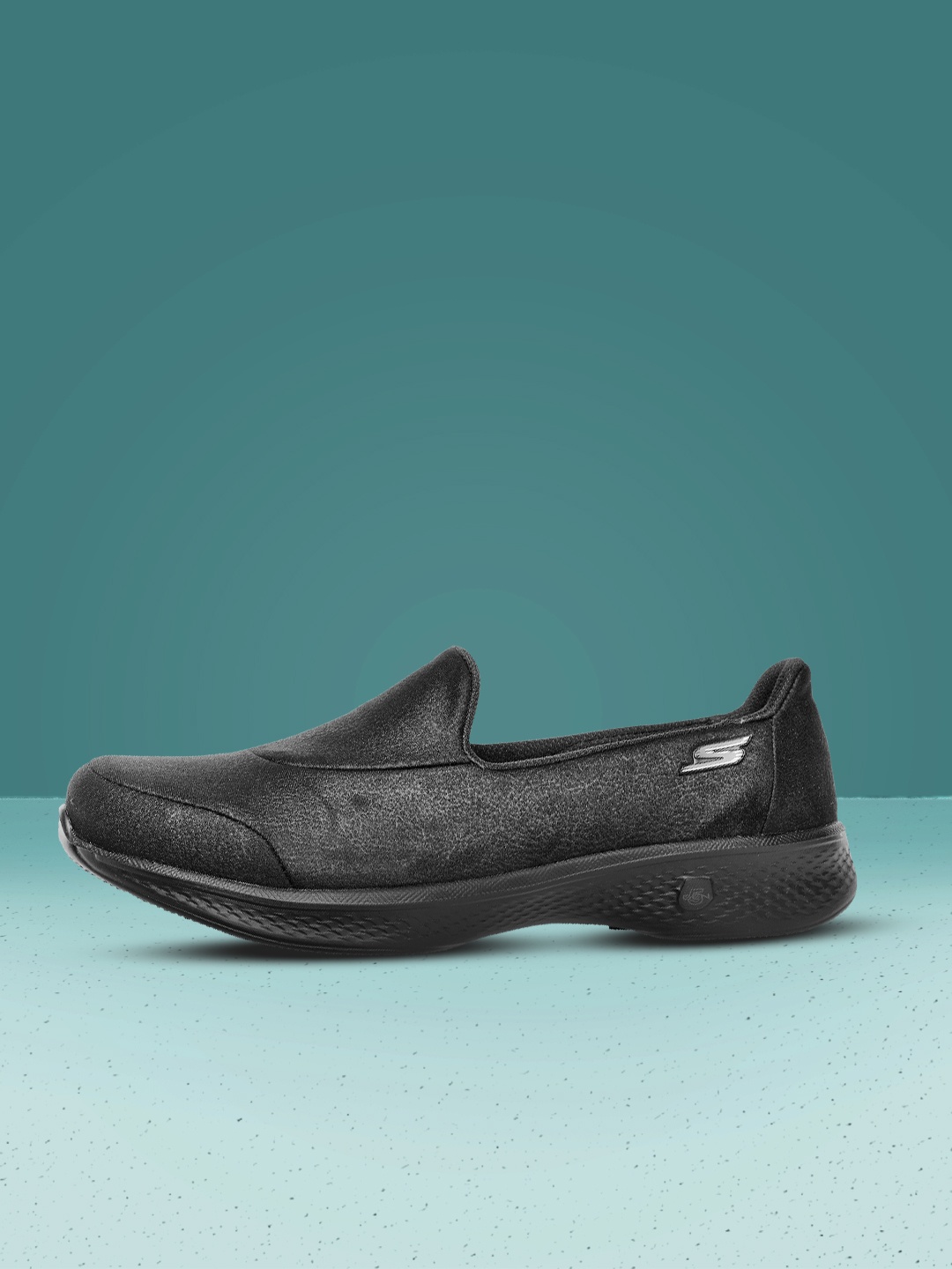 

Skechers Women Black GO WALK 4 - INSPIRE Leather Goga Max Shoes