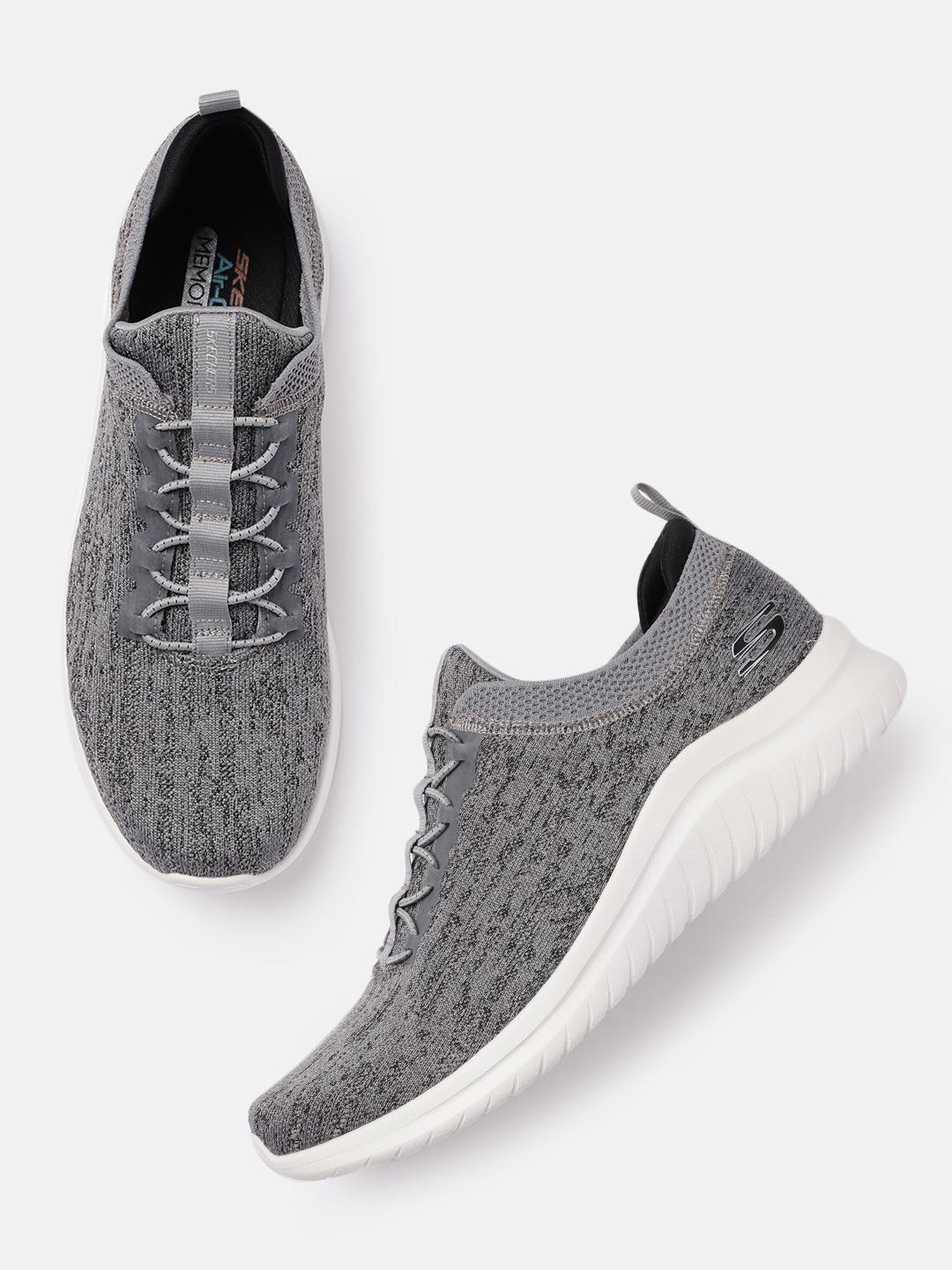 

Skechers Men Grey Ultra Flex 2.0 Cryptic Slip-On Sneakers