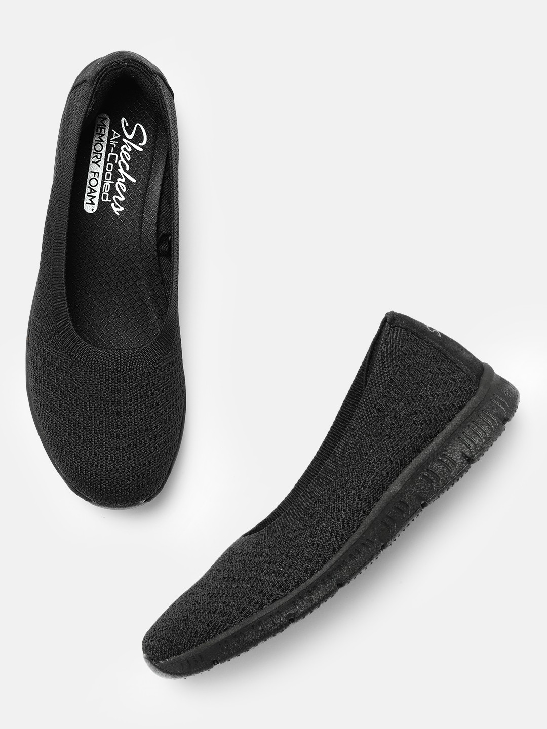 

Skechers Women Black Textured Be Cool Wonderstruck Vegan Regular Slip-On Sneakers
