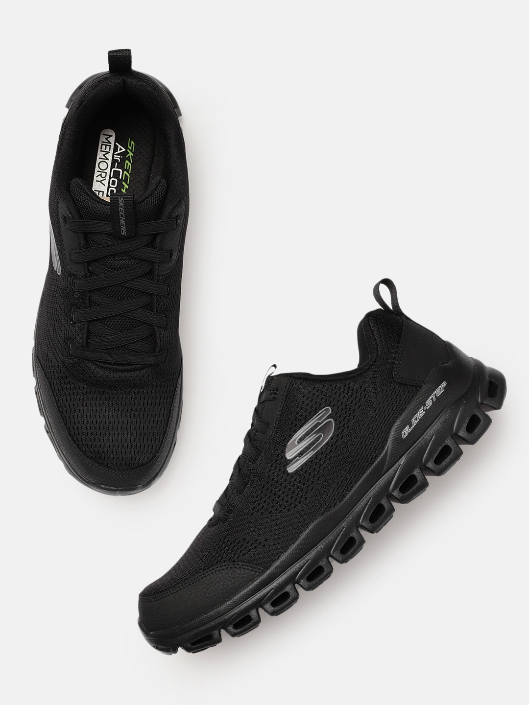 

Skechers Men Black Solid Sneakers