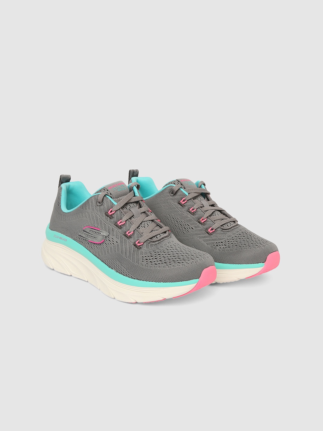 

Skechers Women Grey Solid D'Lux Walker Fresh Finesse Regular Walking Shoes