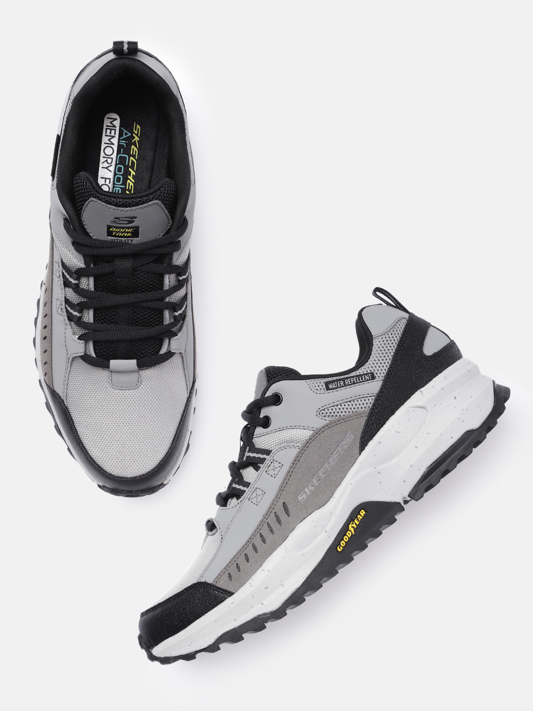 

Skechers Men Grey & Black Bionic Trail Sneakers