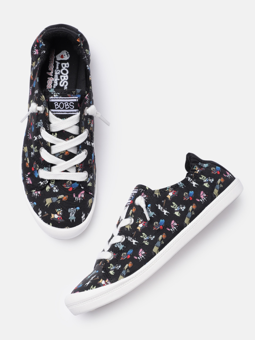 

Skechers Women Black BEACH BINGO - PUPS RULE Sneakers