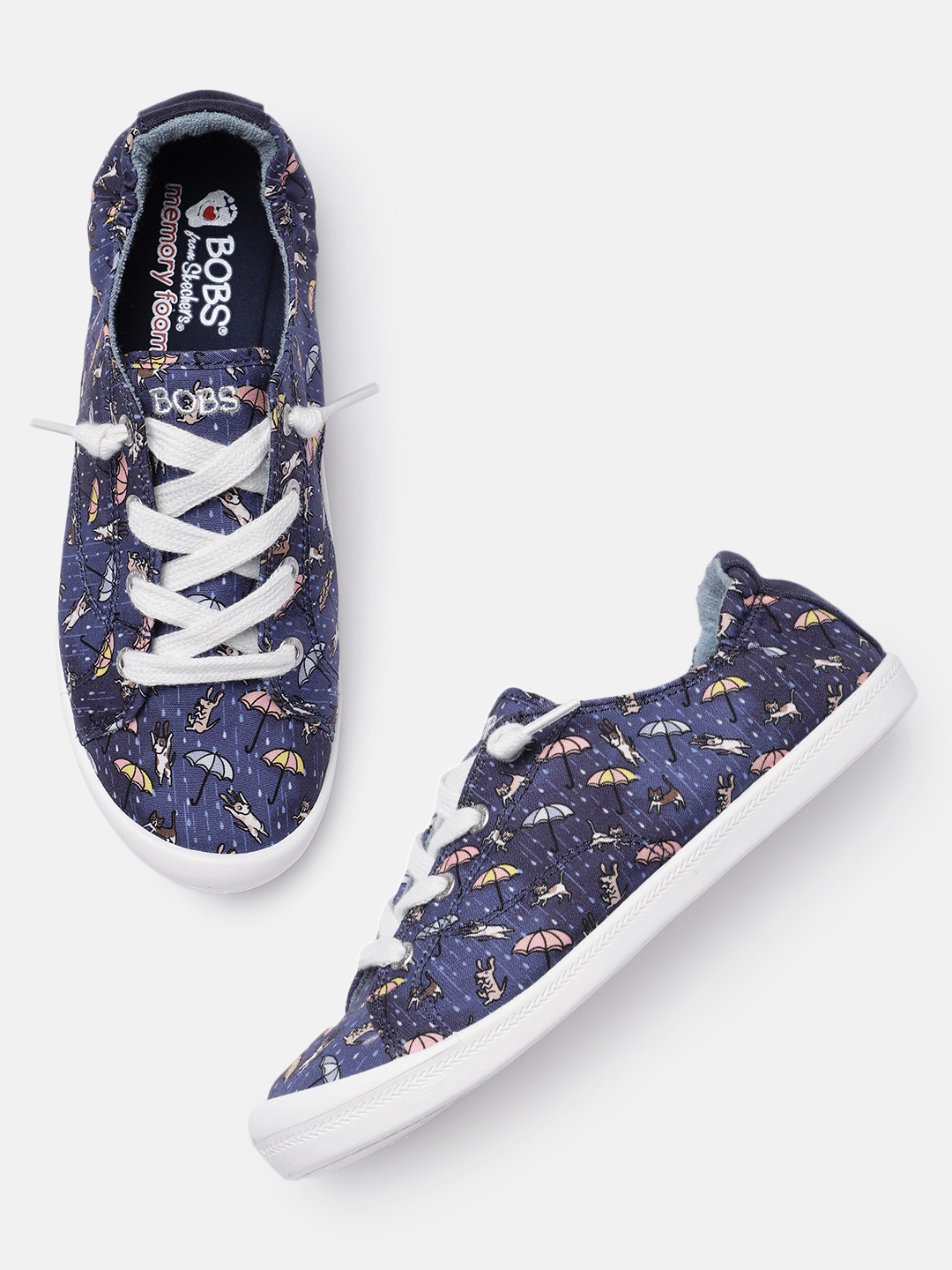 

Skechers Women Navy Blue Beach Bingo Puddle Pals Print Regular Sneakers