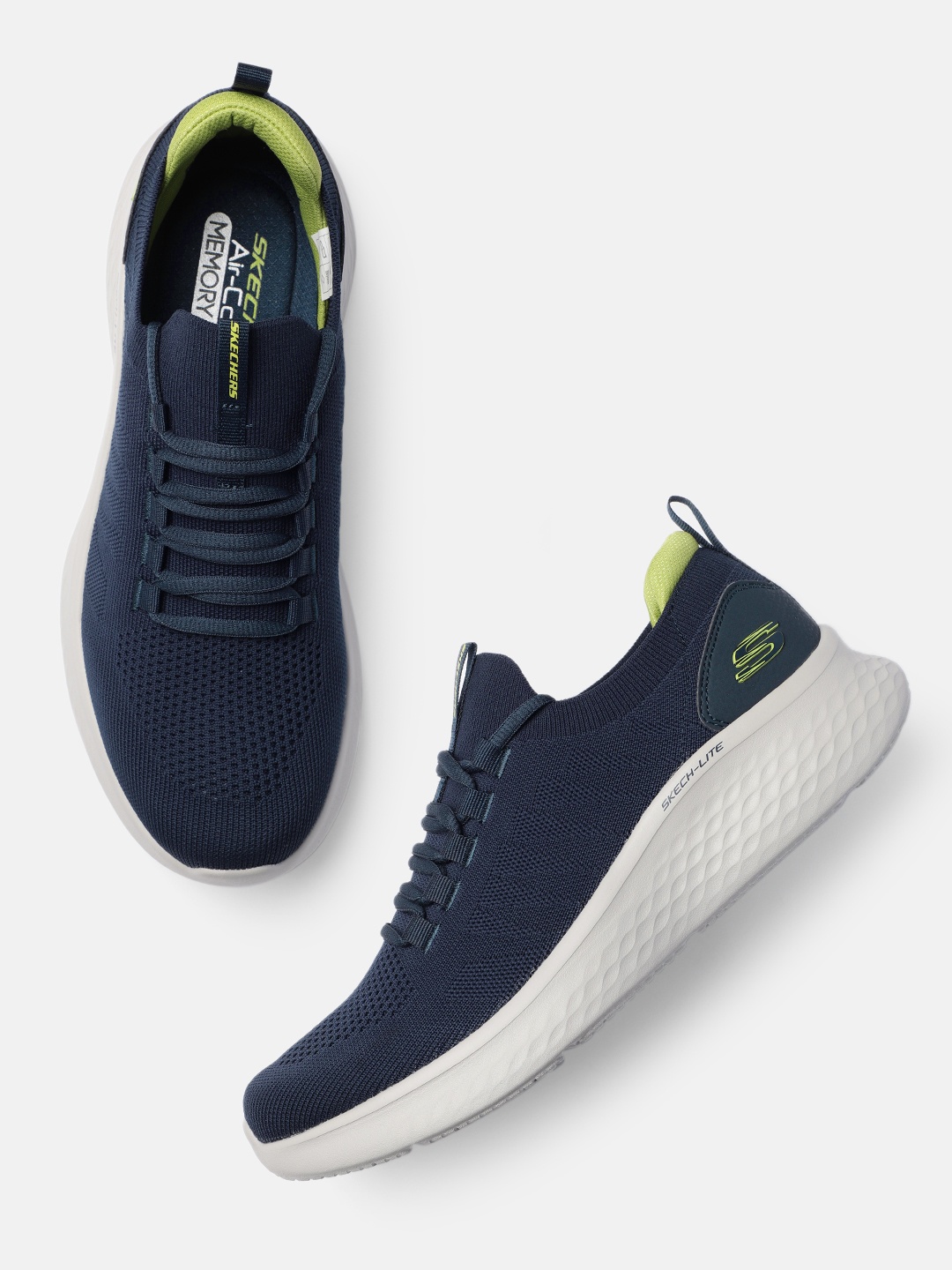 

Skechers Men Navy Blue SKECH-LITE PRO - FAINT FLAIR Air-Cooled Memory Foam Sneakers