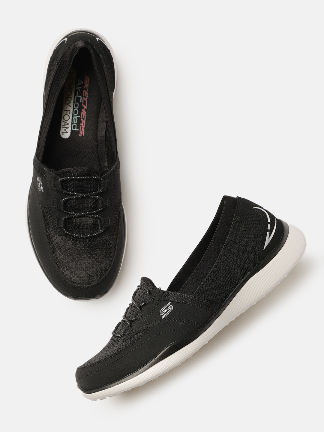 

Skechers Women Black MICROBURST 2.0 - SAVVY POISE Slip-On Sneakers