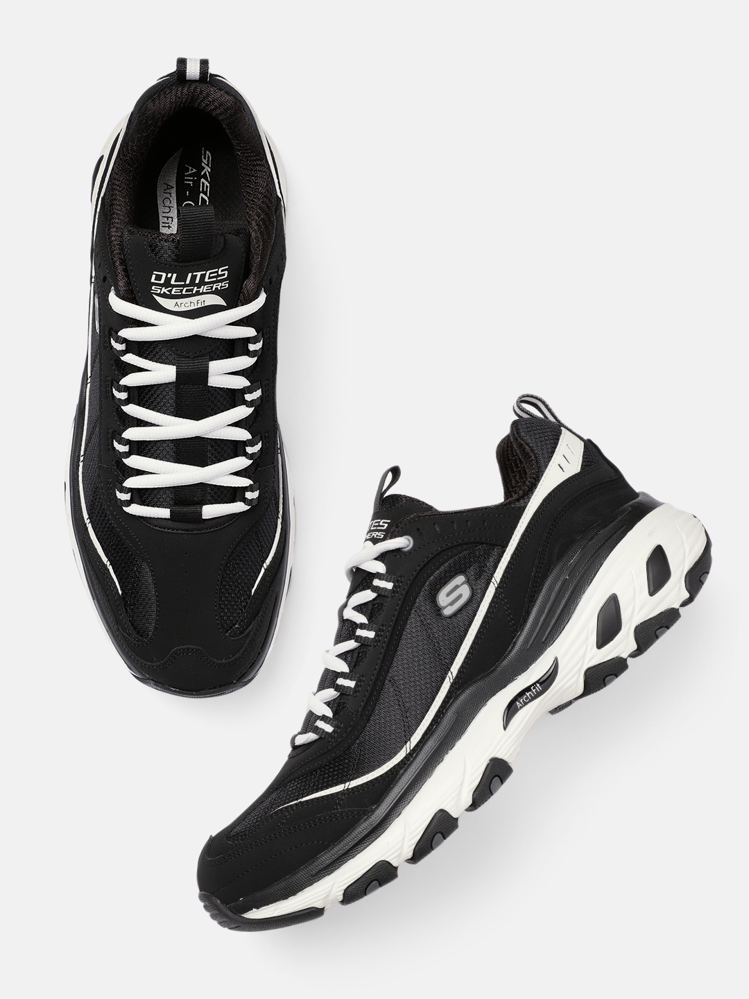 

Skechers Men Black Dlites Arch Fit Sneakers