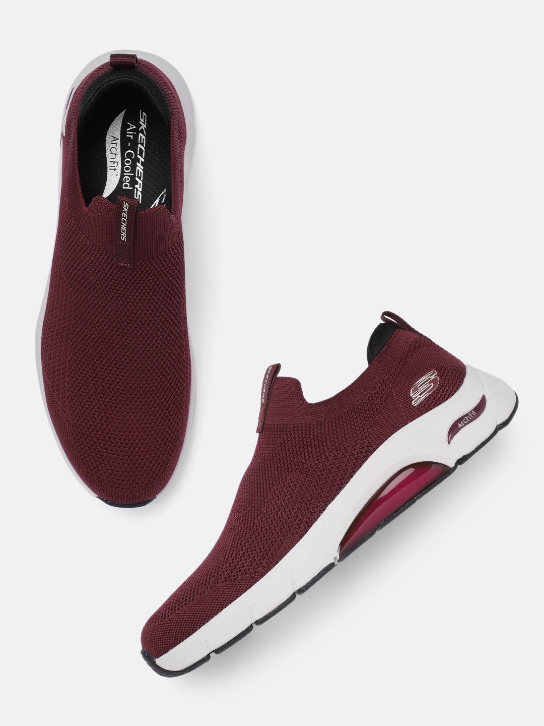 

Skechers Men Burgundy Arch Fit Slip-On Sneakers