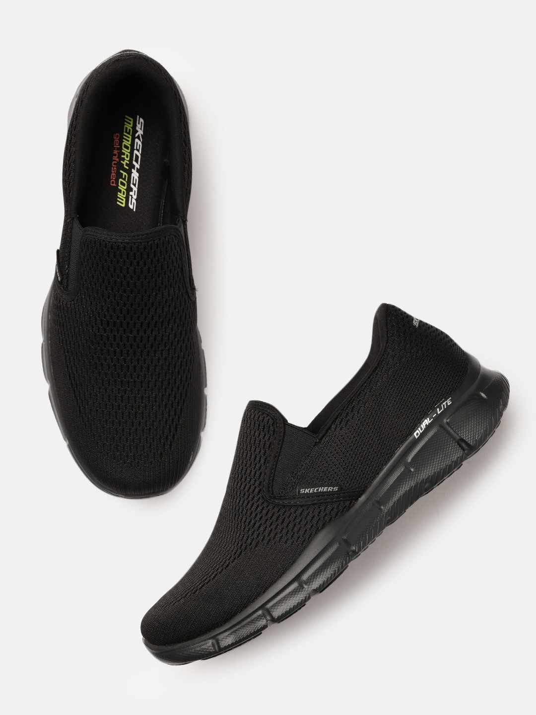 

Skechers Men Black Equalizer - Double Play Slip-On Sneakers