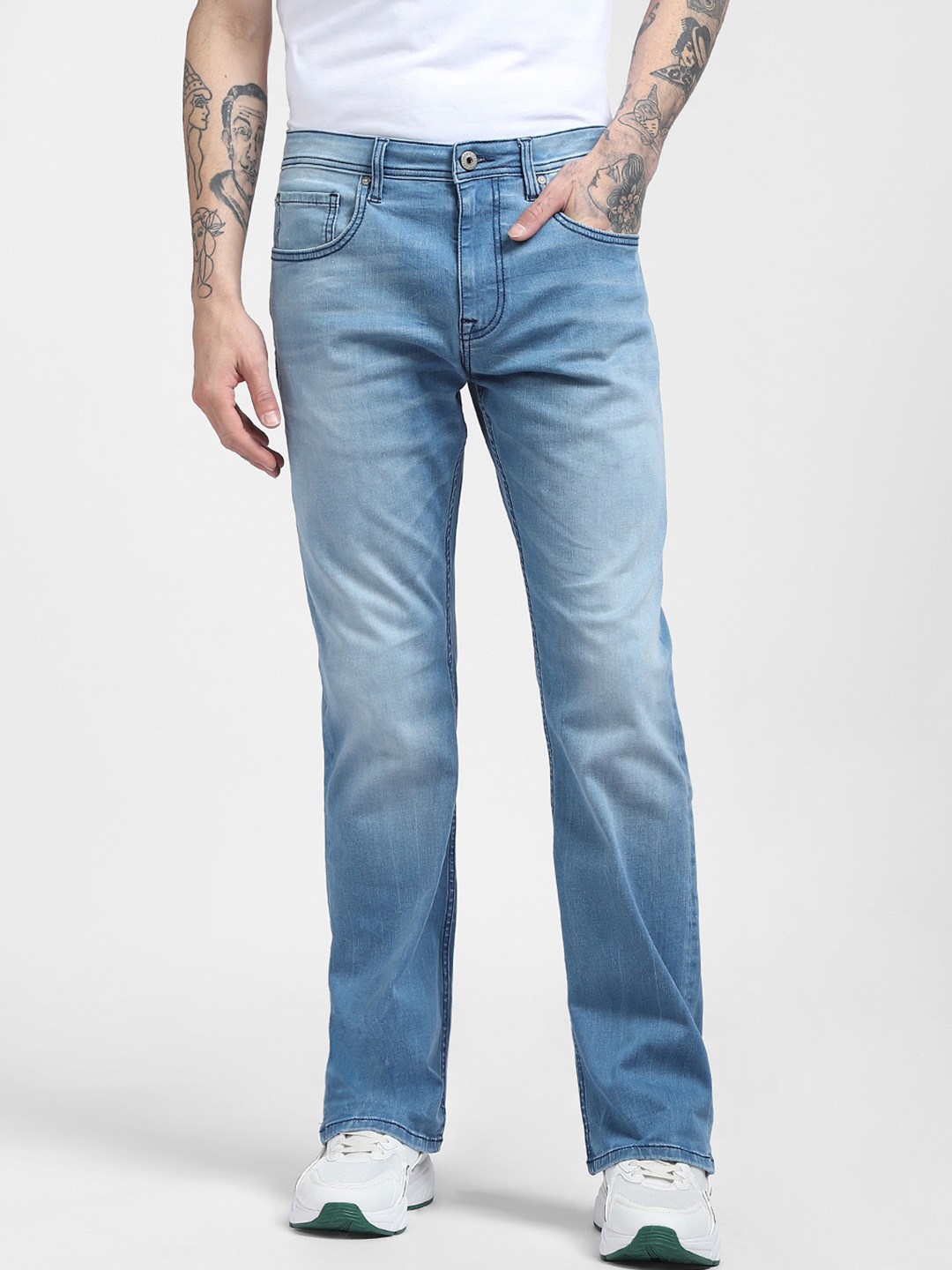 

Jack & Jones Men Blue Low Distress Heavy Fade Stretchable Jeans
