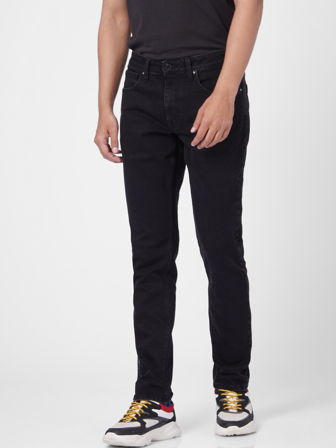 

Jack & Jones Men Black Low-Rise Stretchable Jeans