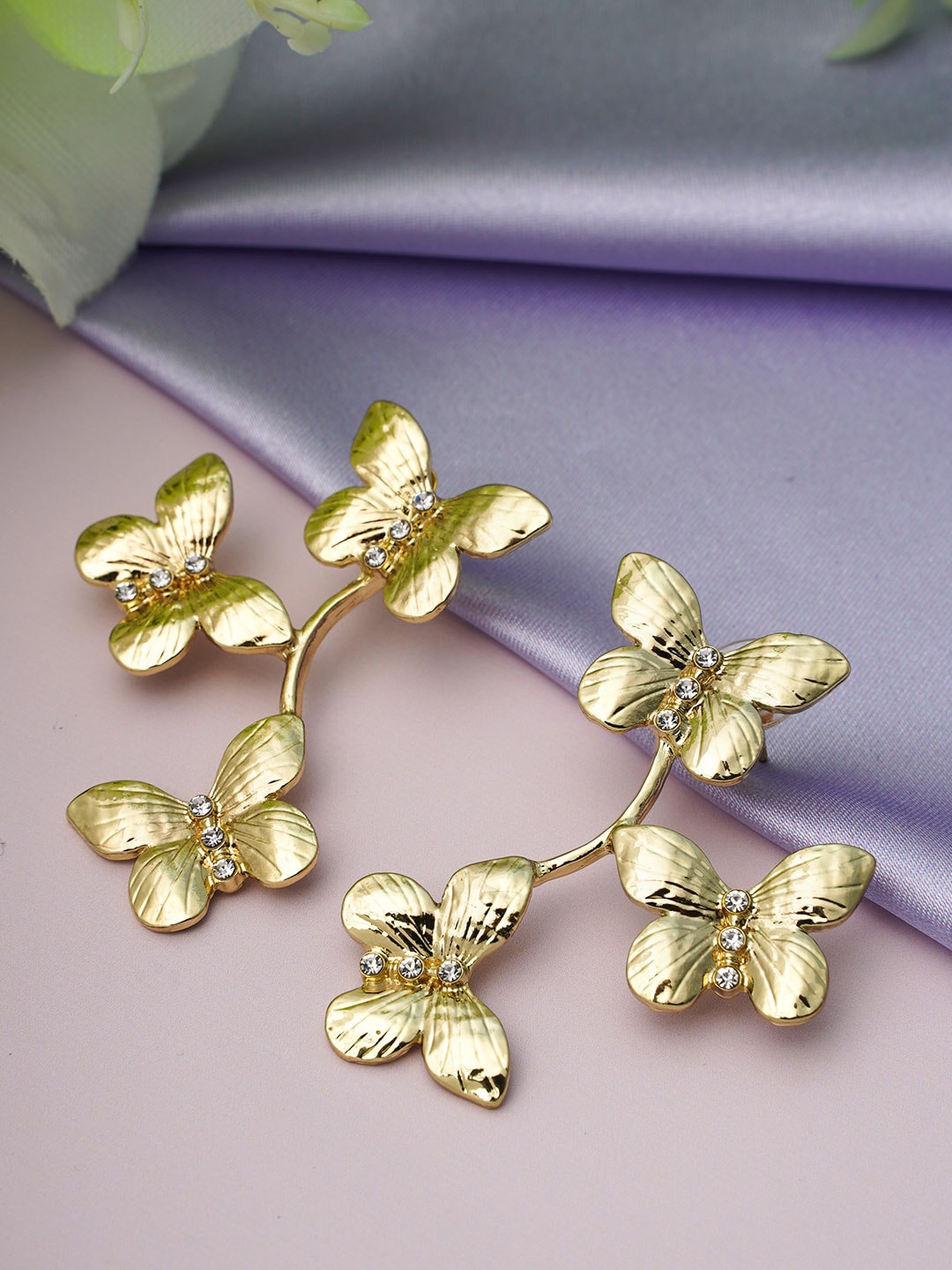 

Ferosh Gold-Toned Contemporary Drop Earrings