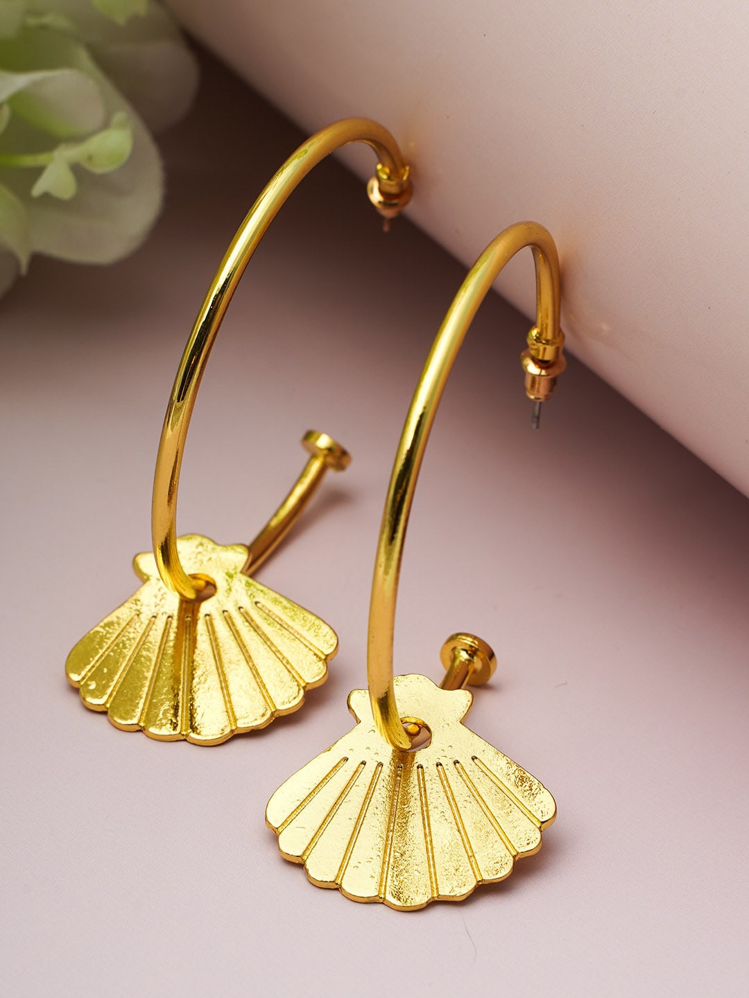 

Ferosh Gold-Toned Circular Half Hoop Earrings