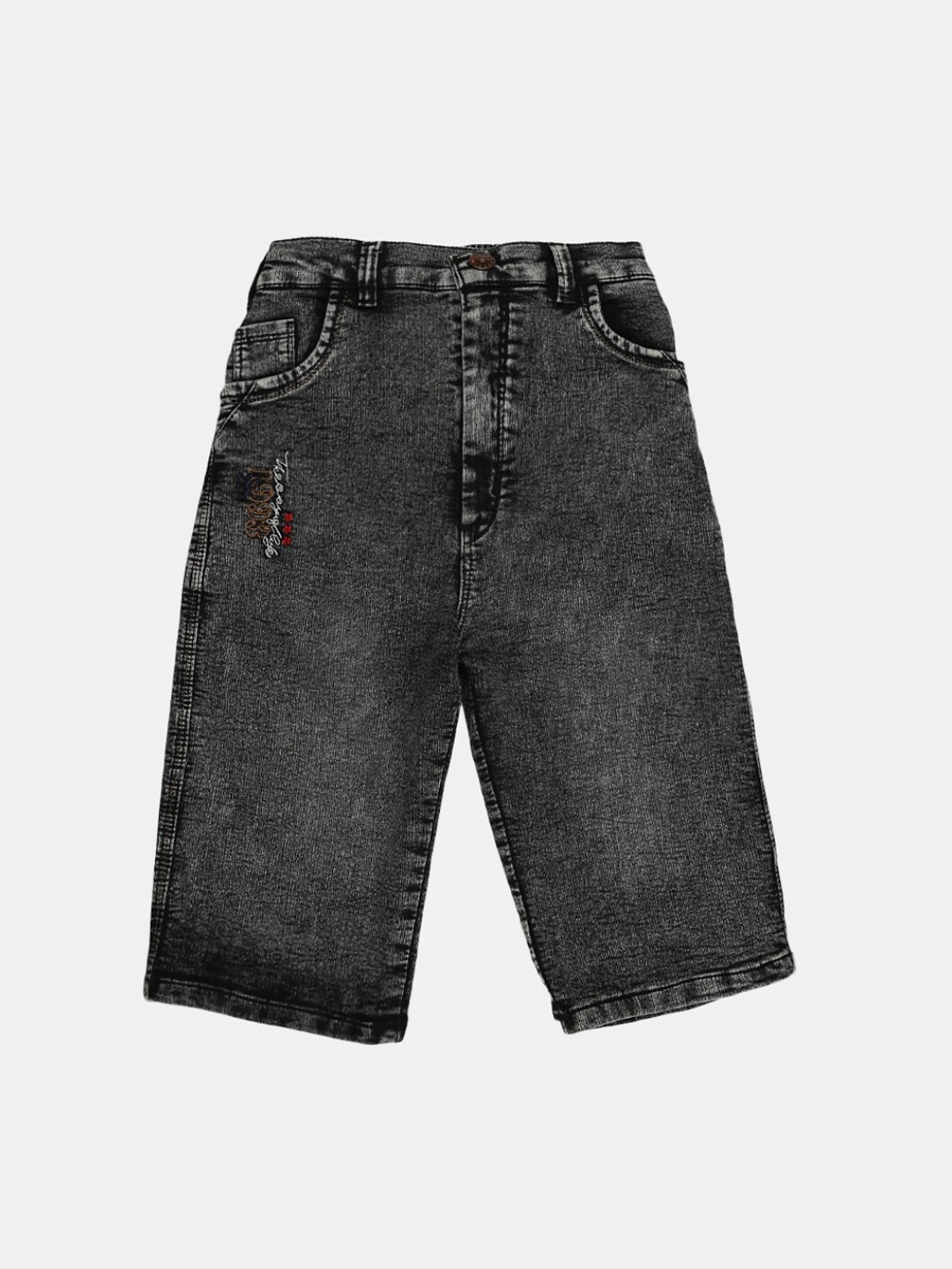 

V-Mart Boys Black Washed Denim Shorts