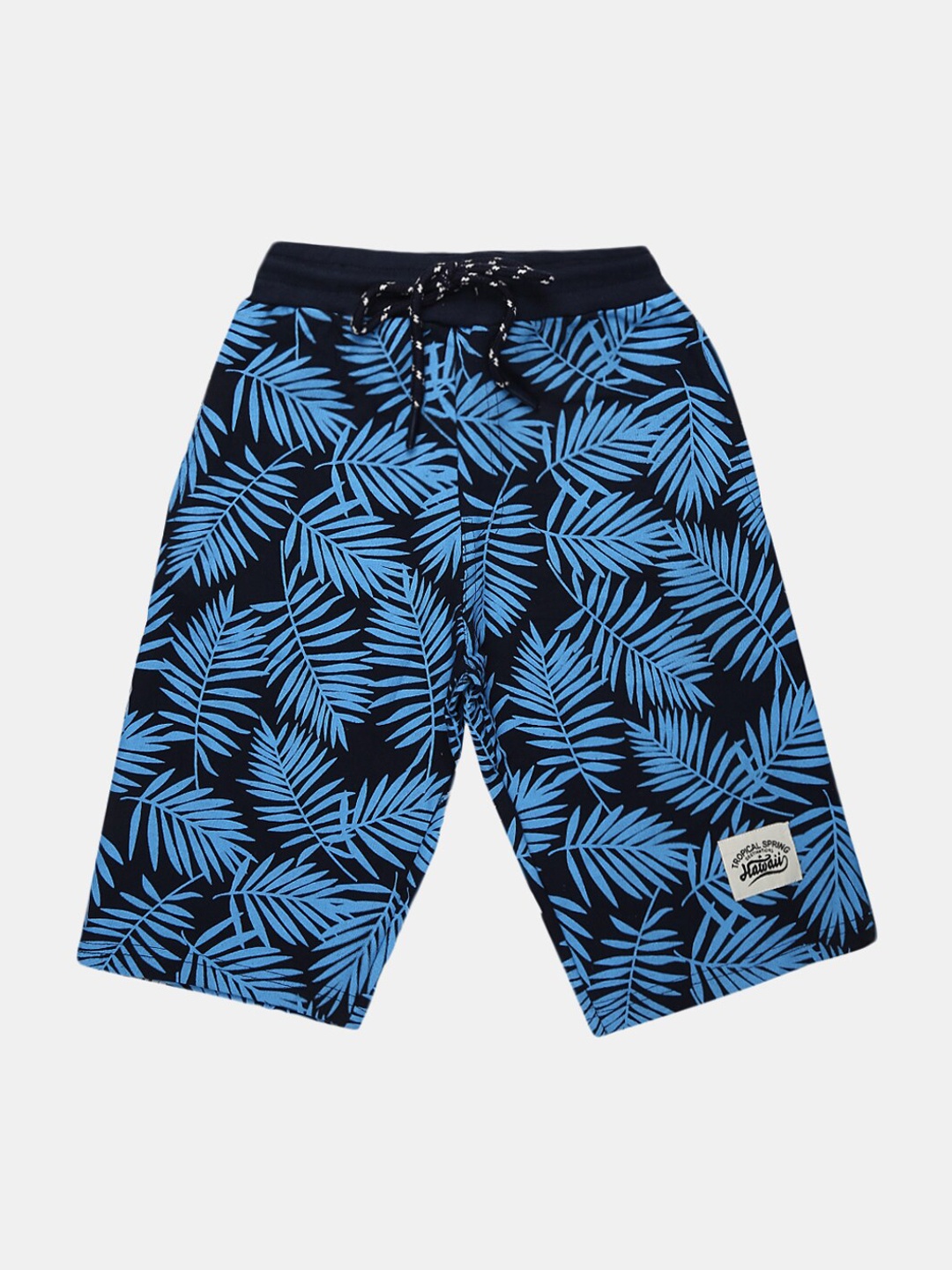 

V-Mart Boys Navy Blue Floral Printed Shorts