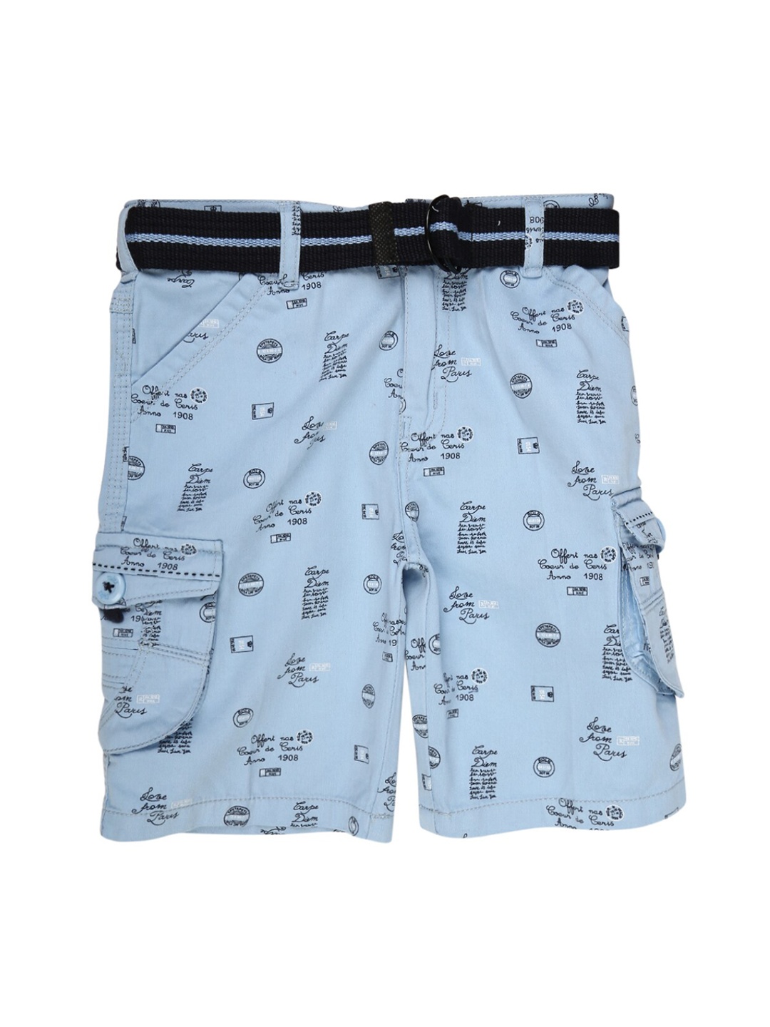 

V-Mart Boys Blue Conversational Printed Shorts