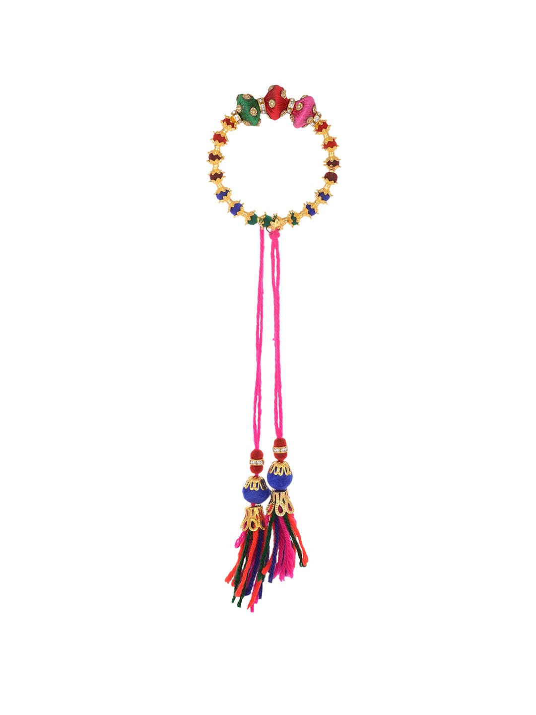 

Arendelle Pink & Gold Bhabhi Bangle Tasselled Lumba