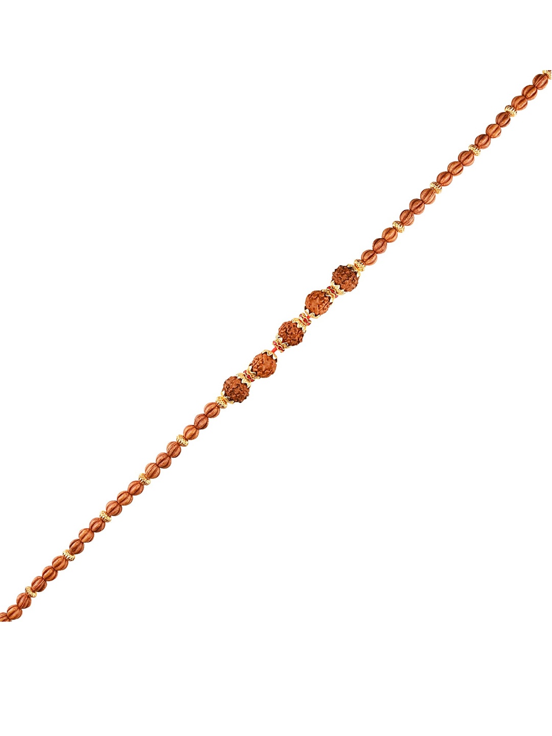 

Arendelle Men Brown Gold-Plated & Brown Rudraksh-Studded Rakhi