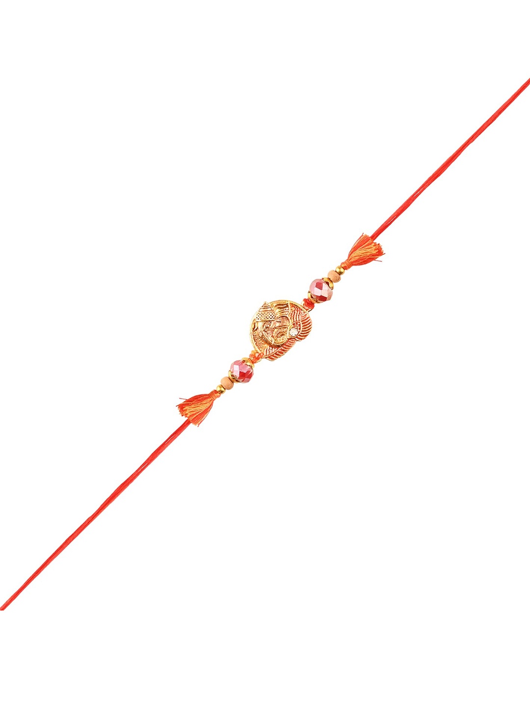 

Arendelle Men Red Gold Plated Ganapati Rakhi