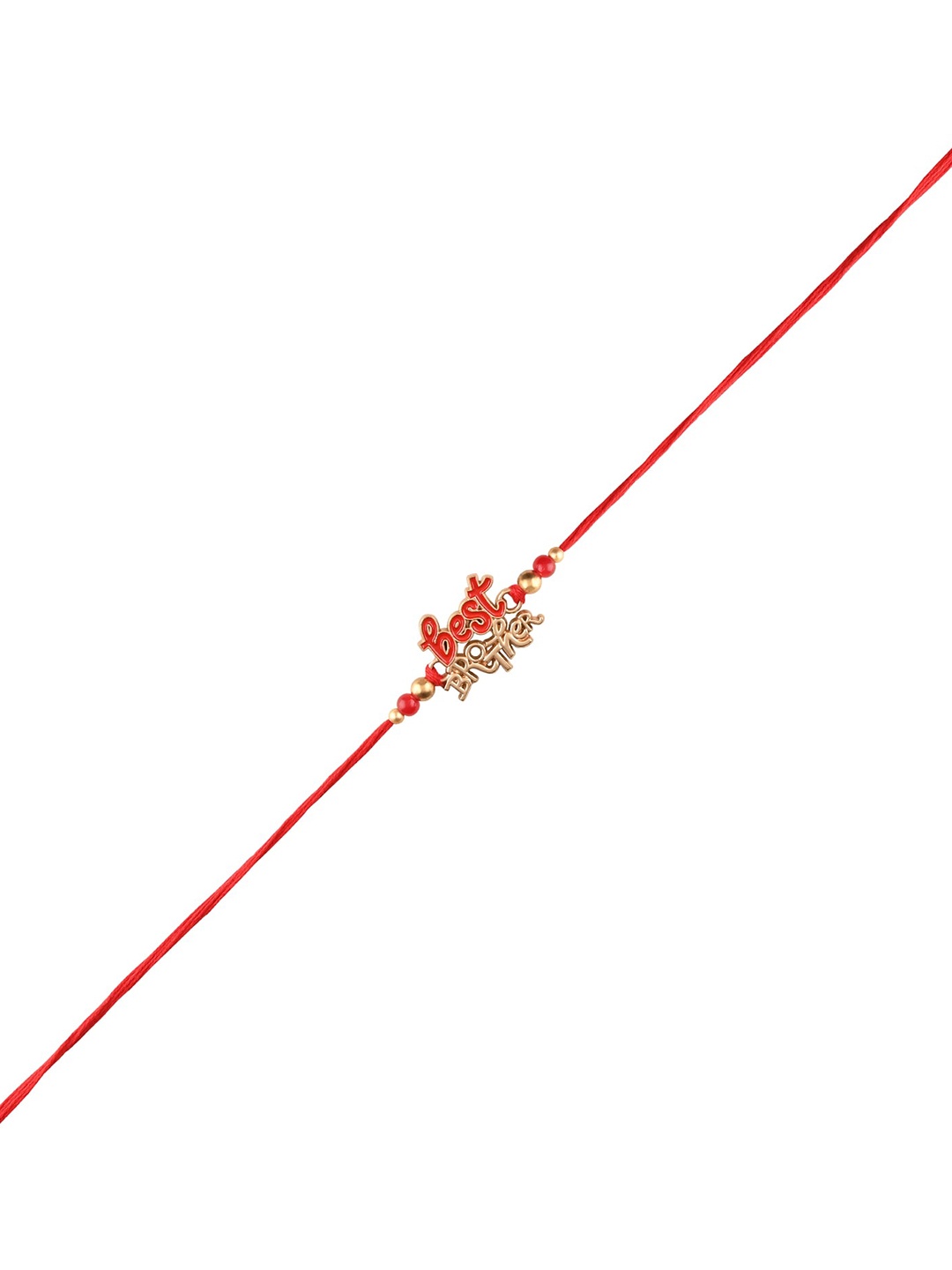 

Arendelle Men Gold-Plated & Red Beaded & Best Bro-Charm Rakhi