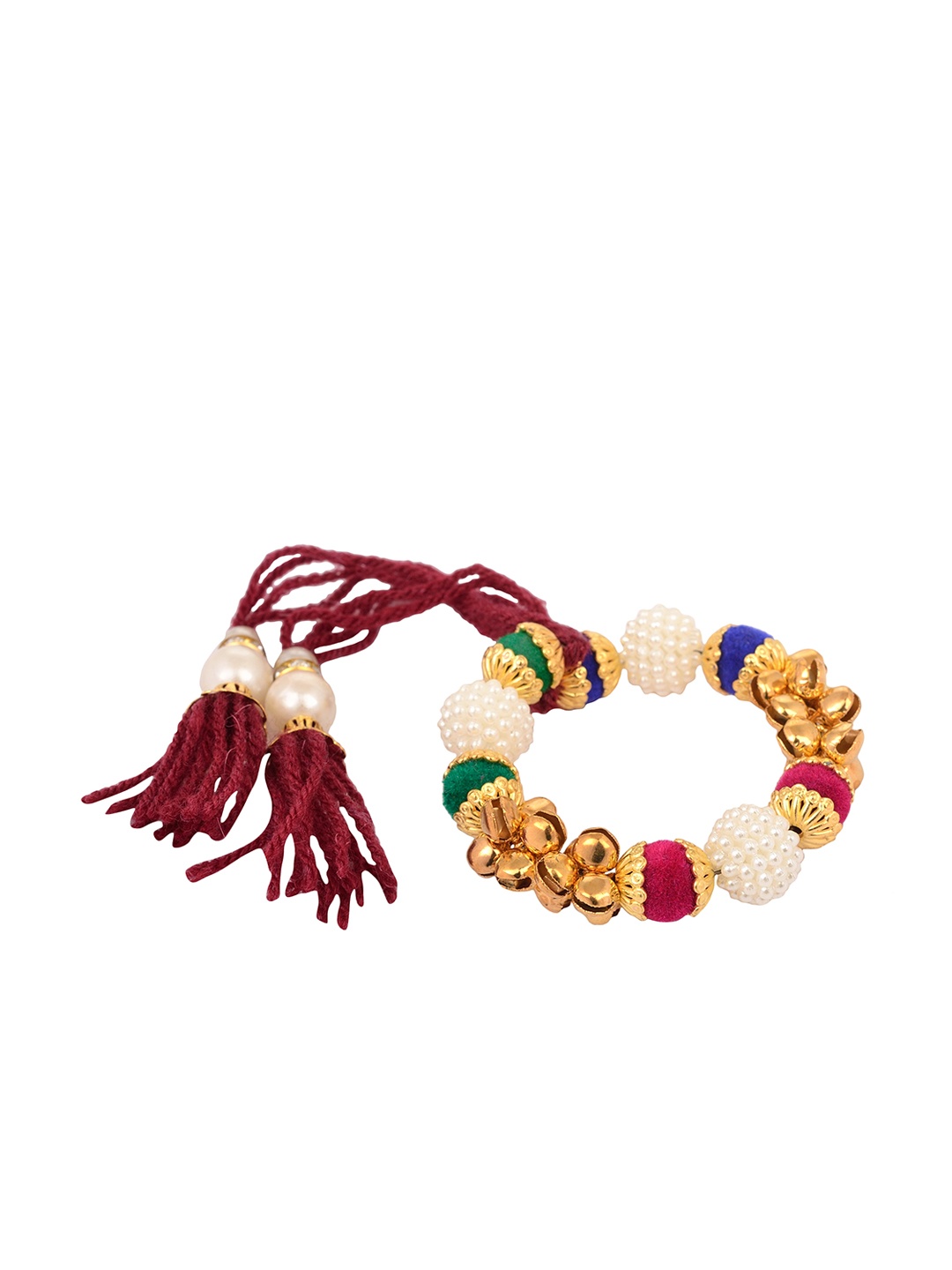 

Arendelle Women Maroon & White Stone Studded Lumba
