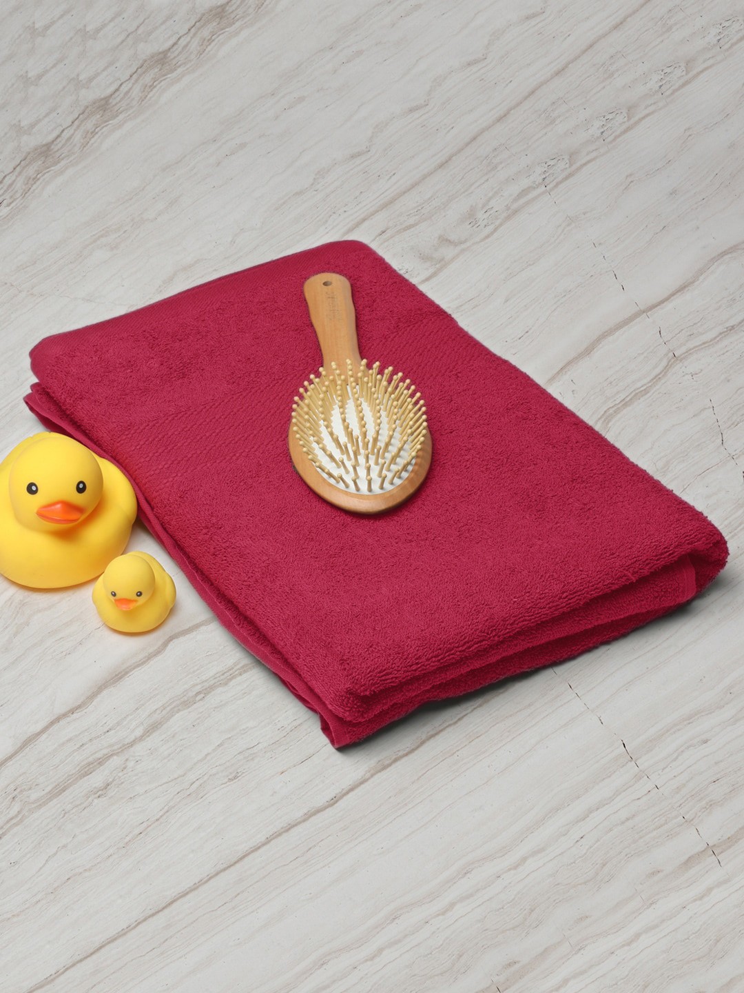 

Monte Carlo Red Solid Pure Cotton 400 GSM Bath Towels