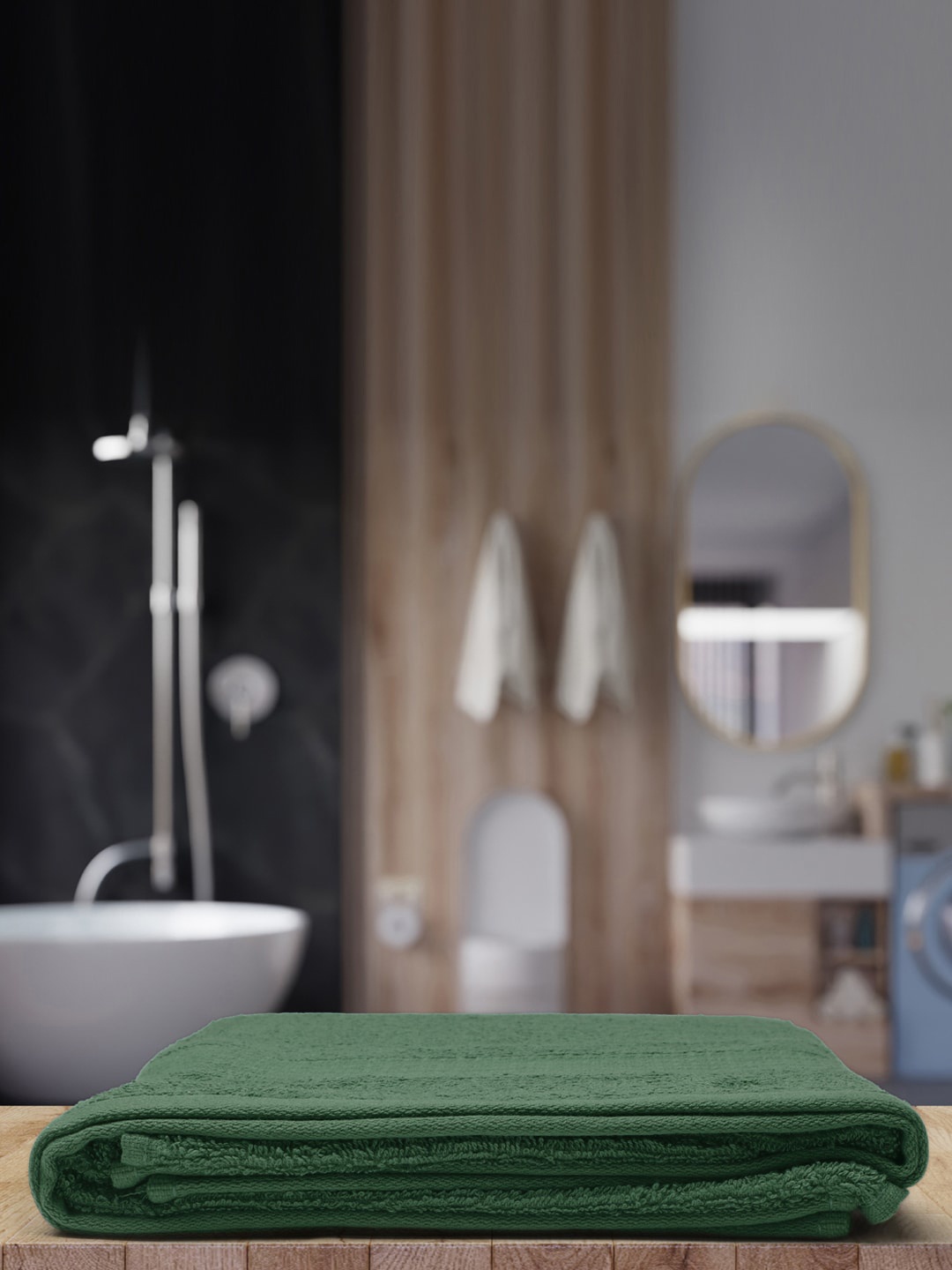 

Monte Carlo Sea Green Solid 400 GSM Cotton Bath Towels