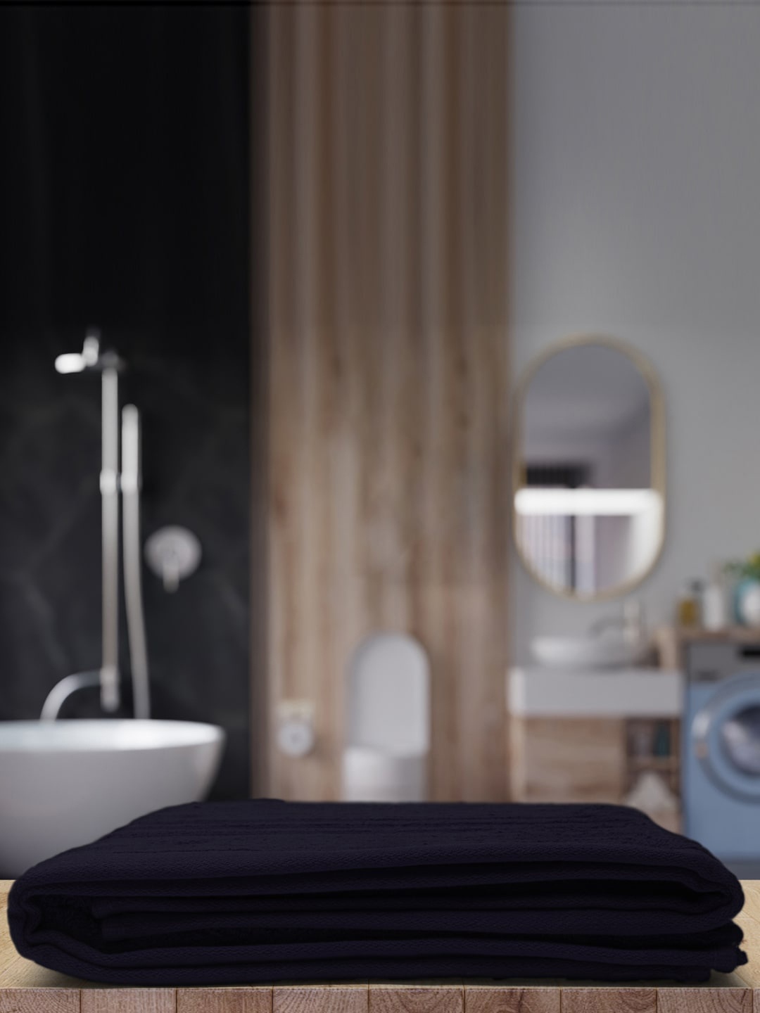 

Monte Carlo Navy Blue Cotton Solid 400 GSM Jasper Bath Towel
