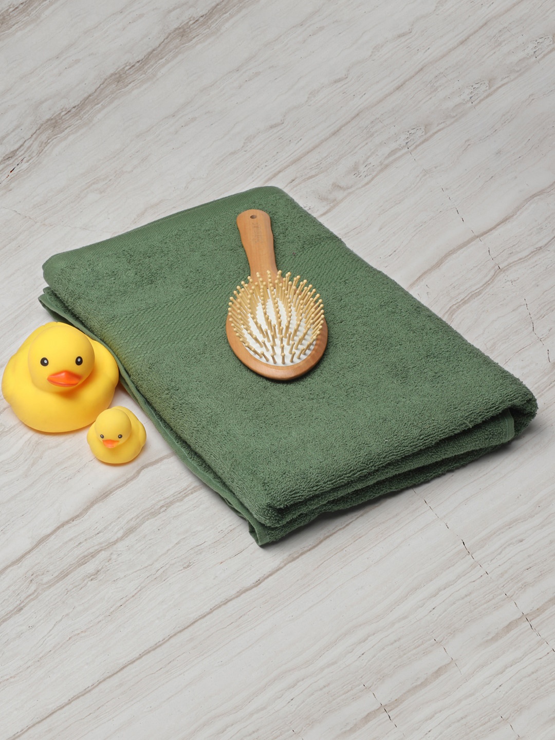 

Monte Carlo Olive-Green Solid 400 GSM Bath Towel