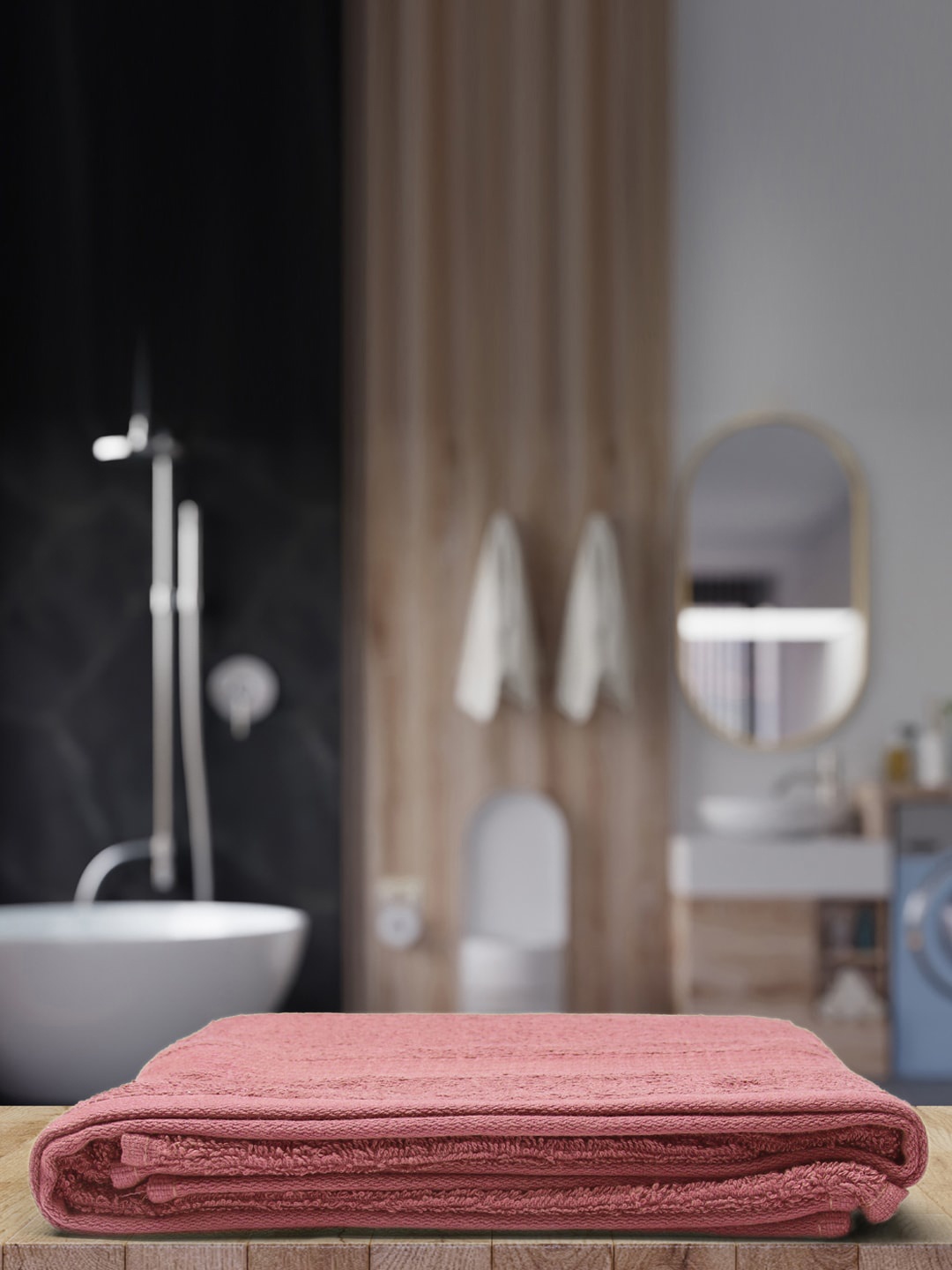 

Monte Carlo Peach-Colored Solid Pure Cotton Bath Towel