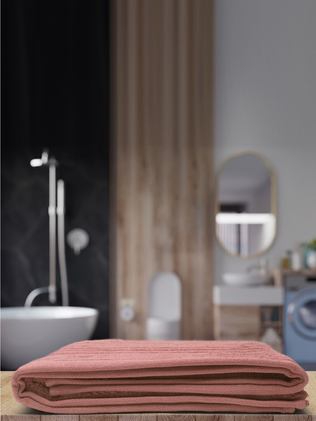 

Monte Carlo Peach-coloured 525 GSM Solid Amber Cotton Bath Towel