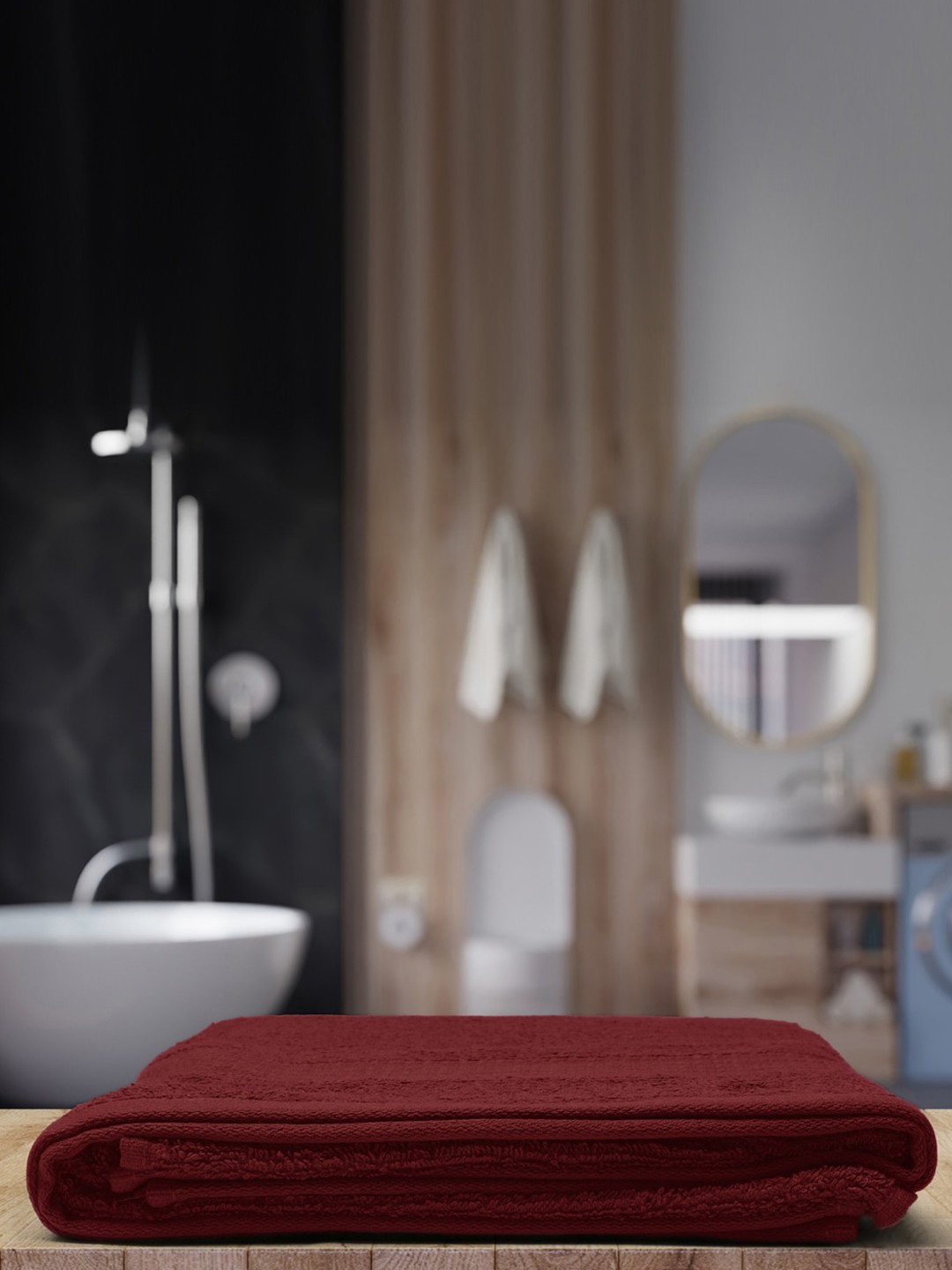 

Monte Carlo Maroon Solid 400 GSM Cotton Bath Towel