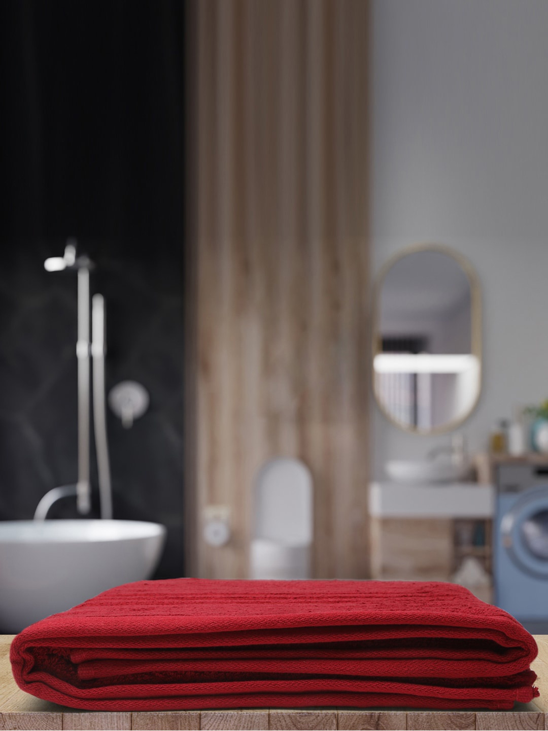

Monte Carlo Red Solid 525 GSM Cotton Bath Towels