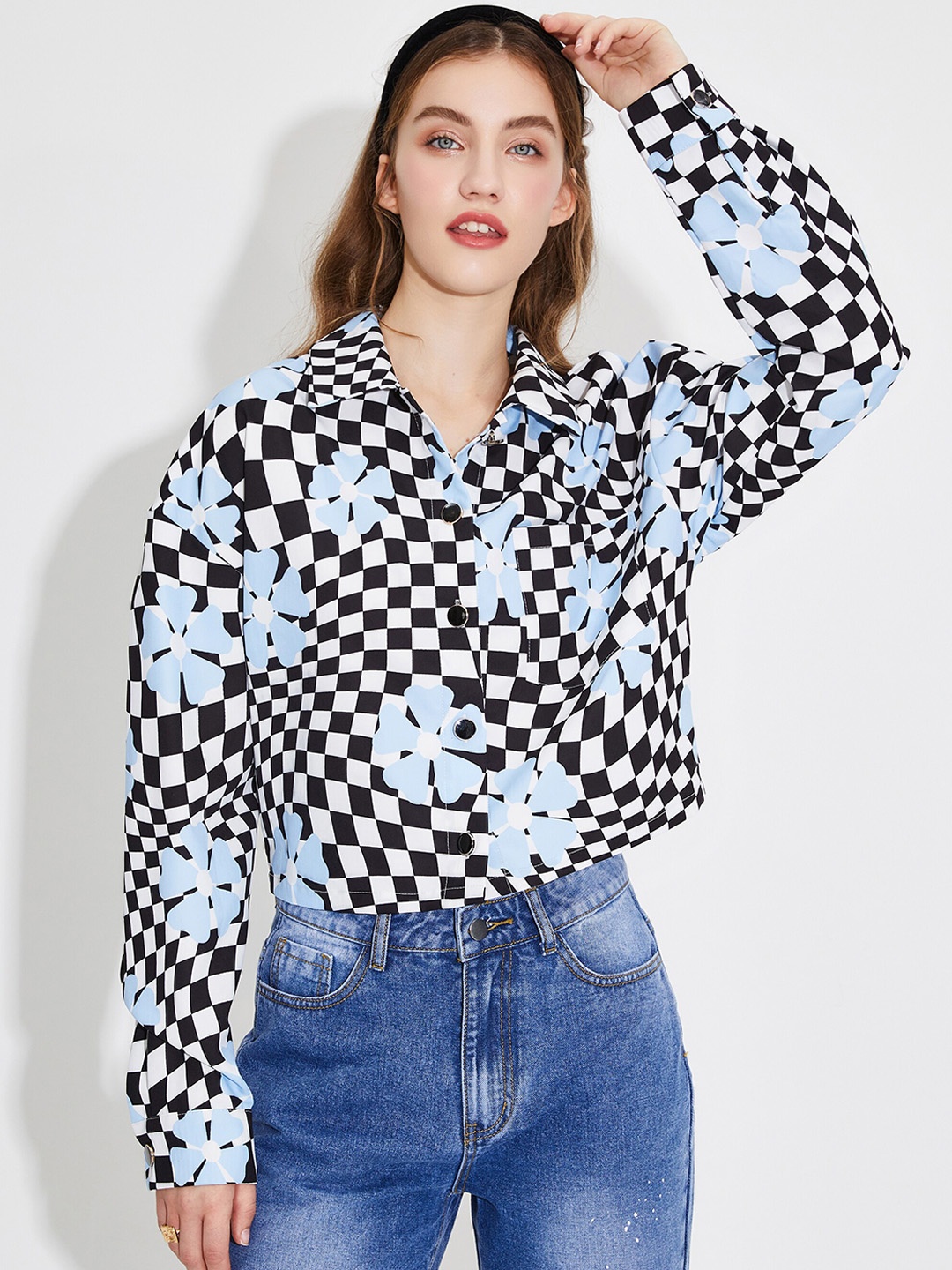

URBANIC Women Black printed Shirt