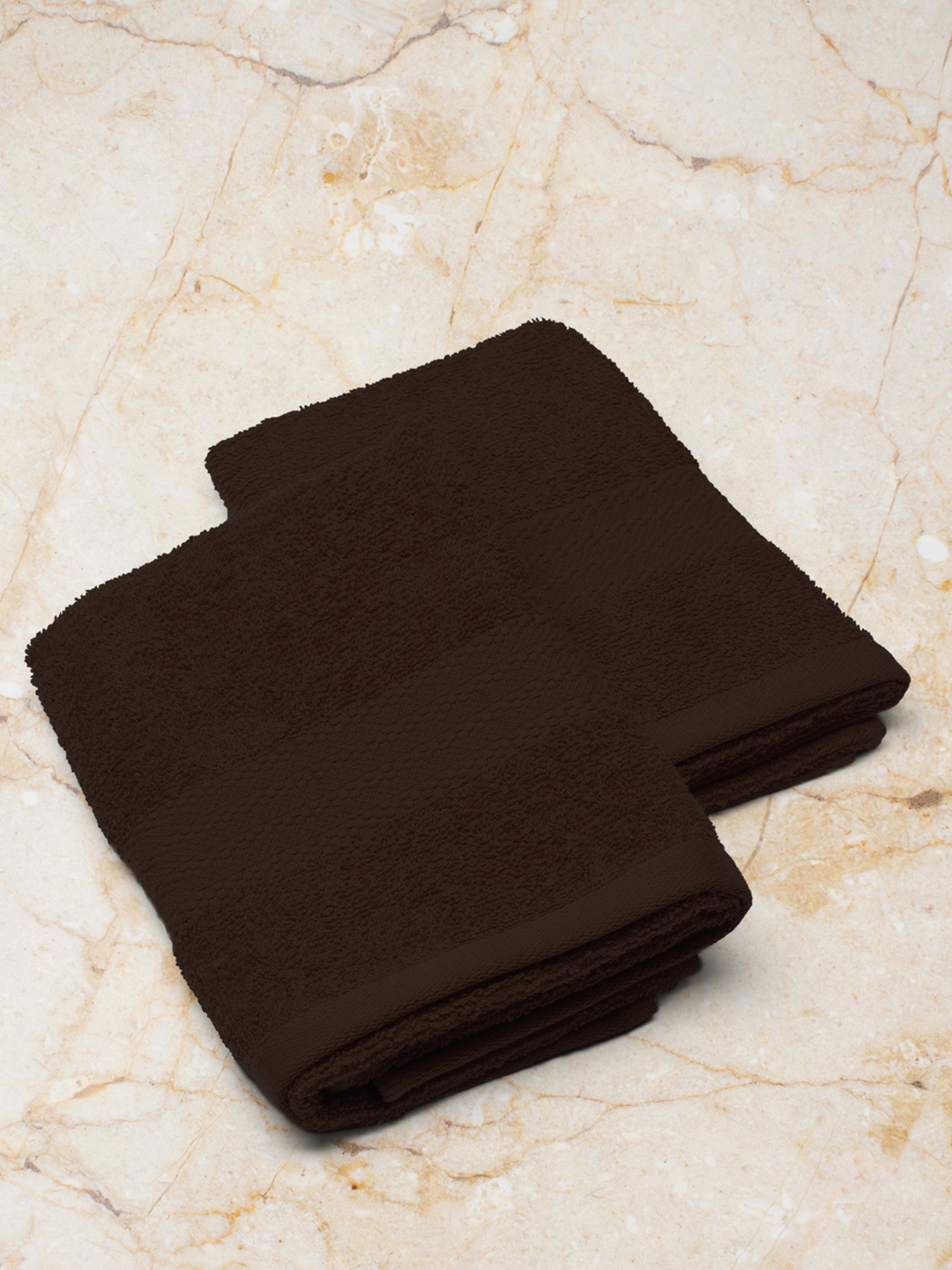 

Monte Carlo Set Of 2 Brown Solid 400 GSM Hand Towel