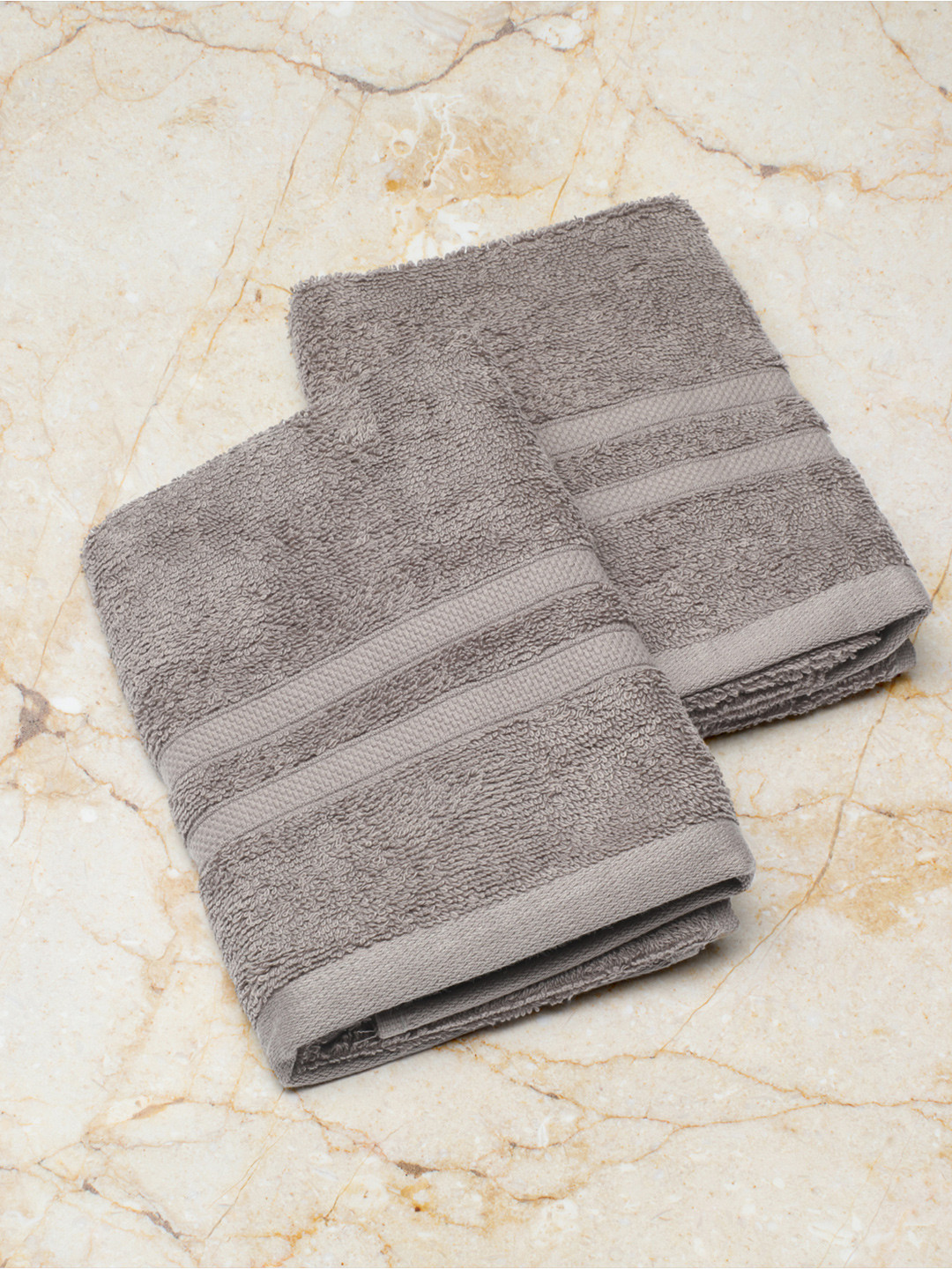 

Monte Carlo Set Of 2 Grey Solid Cotton Bath Towels