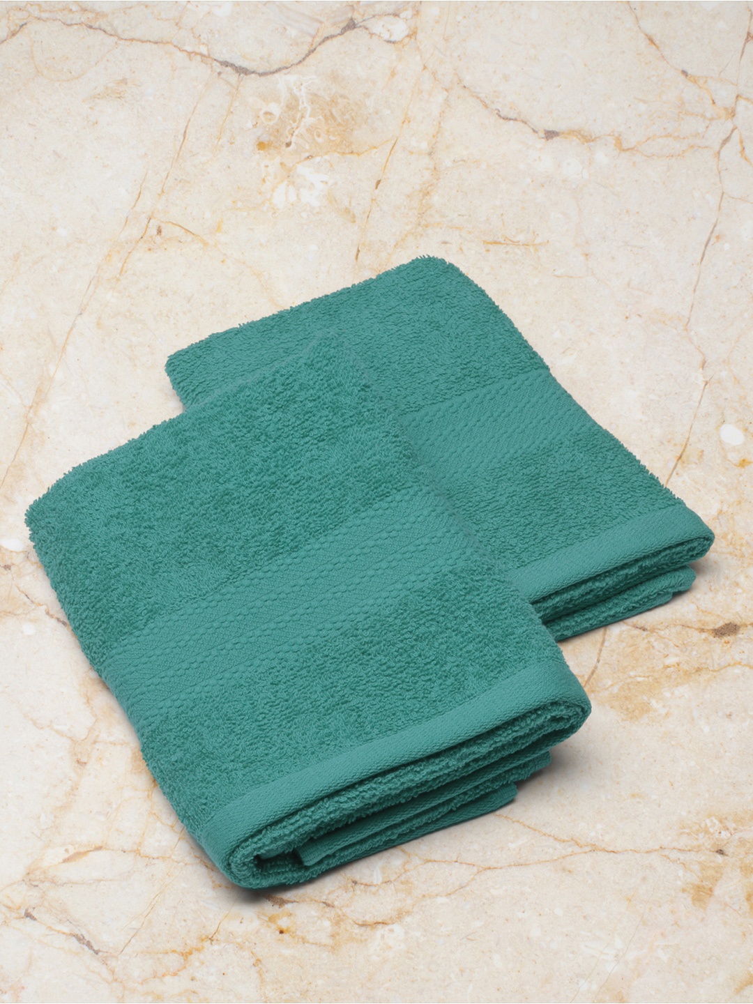 

Monte Carlo Pack of 2 Green Solid 400 GSM Hand Towels