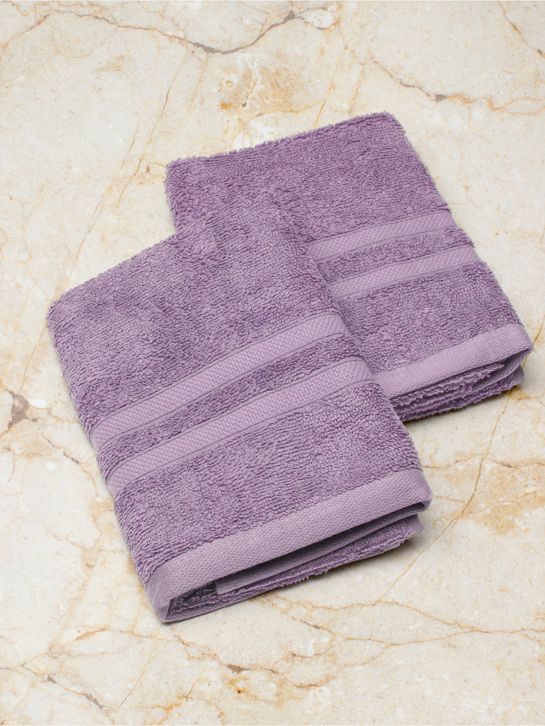 

Monte Carlo Violet Set Of 2 Solid 525 GSM Pure Cotton Hand Towels