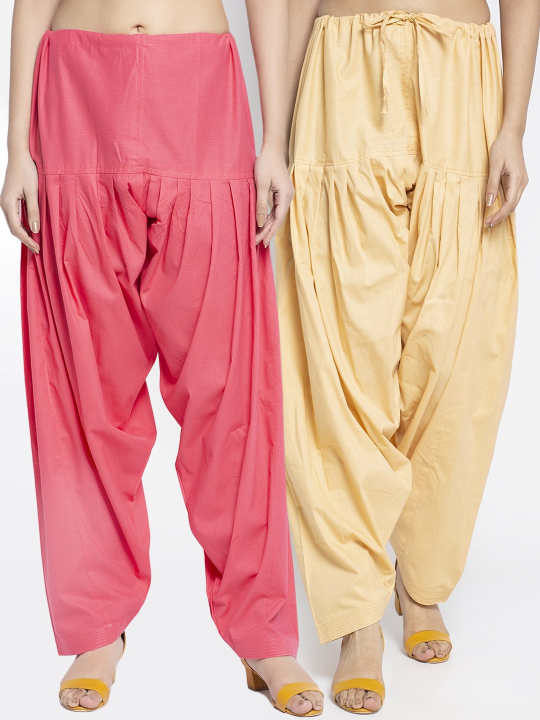 

GRACIT Women Beige and Orange Salwars Pack of 2