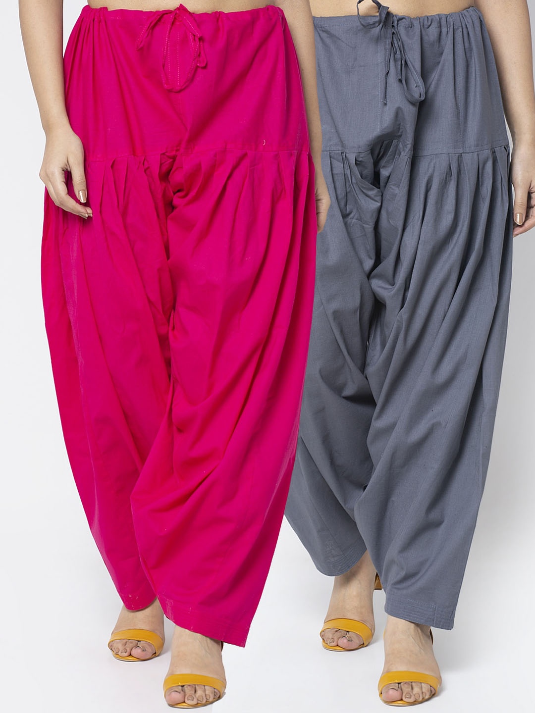 

GRACIT Women Pack of 2 Solid Cotton Salwar, Grey