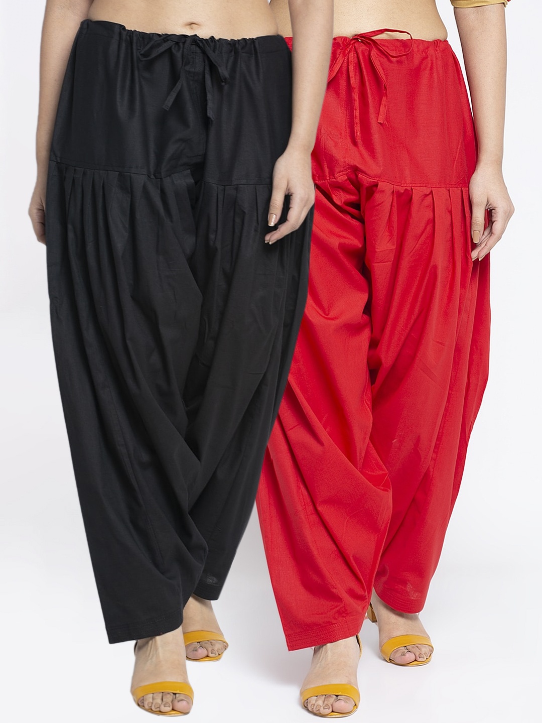 

GRACIT Women Pack of 2 Solid Cotton Salwar, Black