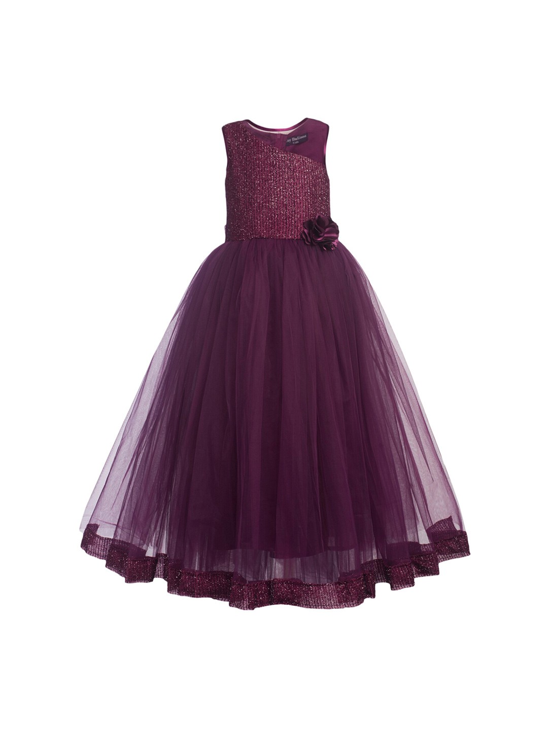 

Toy Balloon kids Purple Embellished Net Maxi Dress